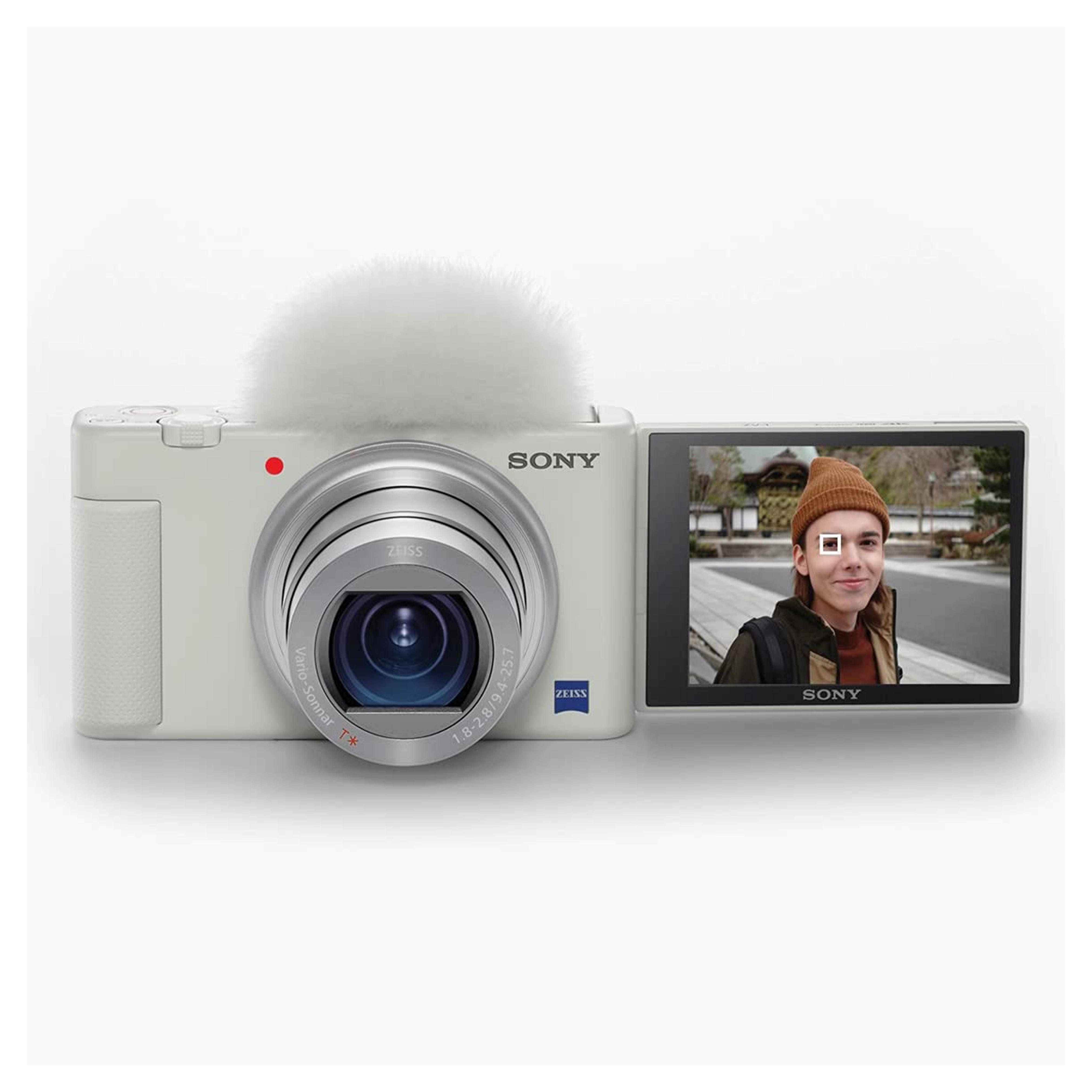 Sony ZV-1 Digital Camera for Content Creators, Vlogging and YouTube with Flip Screen, Built-in Microphone, 4K HDR Video, Touchscreen Display, Live Video Streaming, Webcam, Compact