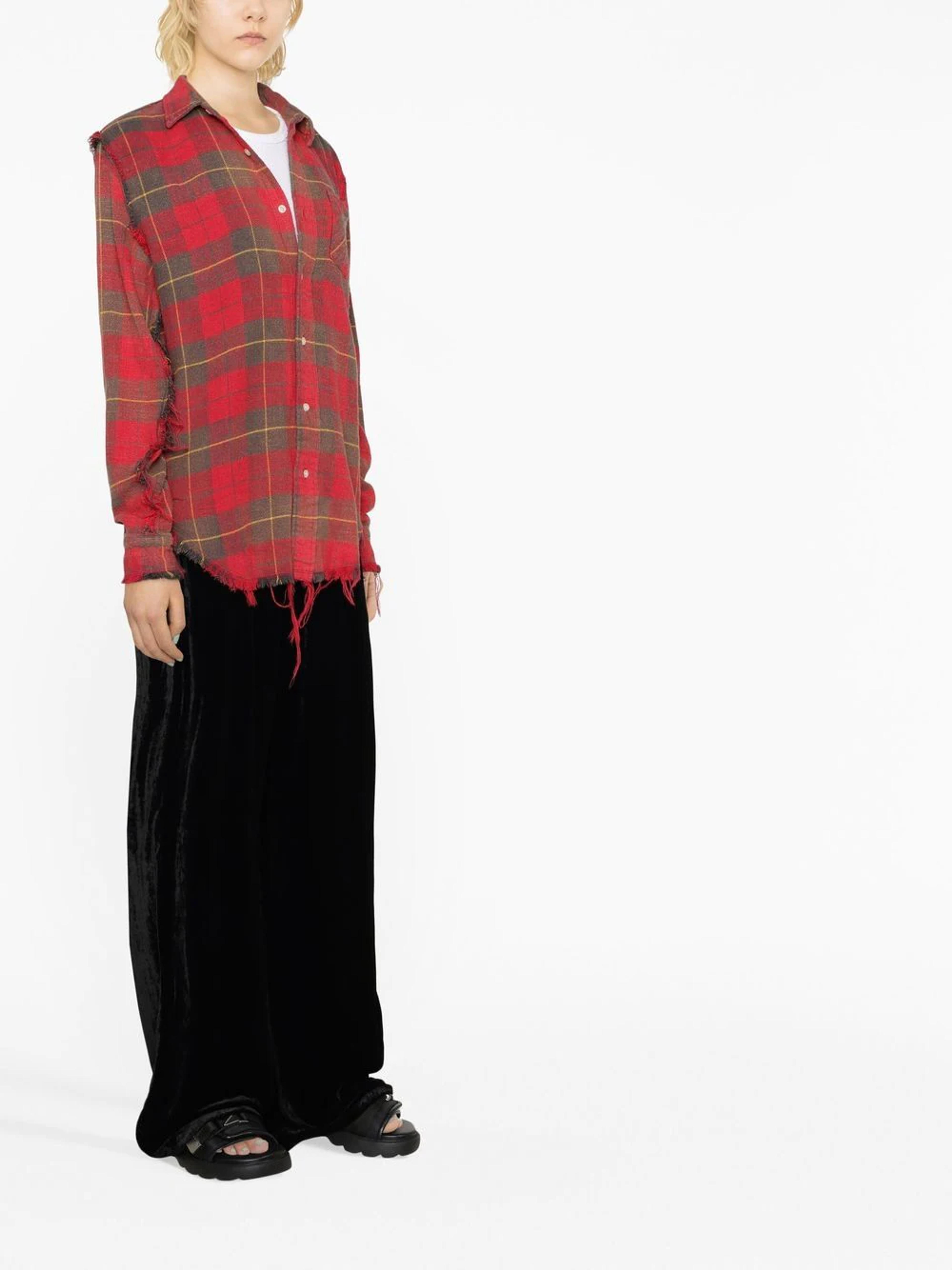 R13 check-pattern long-sleeve Shirt - Farfetch