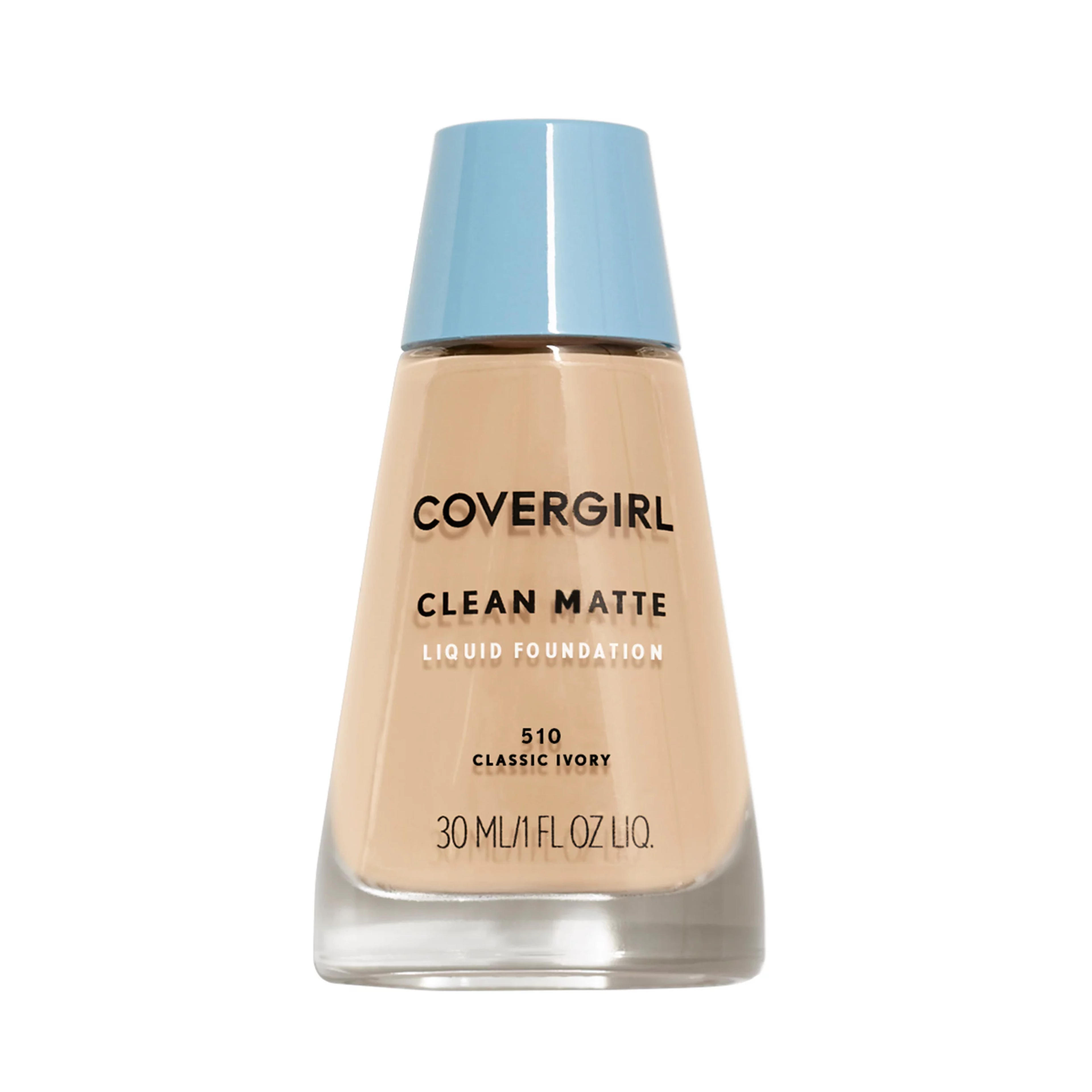 COVERGIRL Clean Matte Liquid Foundation, 510 Classic Ivory, 1 oz, Liquid Foundation, Matte Foundation, Lightweight Foundation, Moisturizing Foundation, Water Based Foundation - Walmart.com