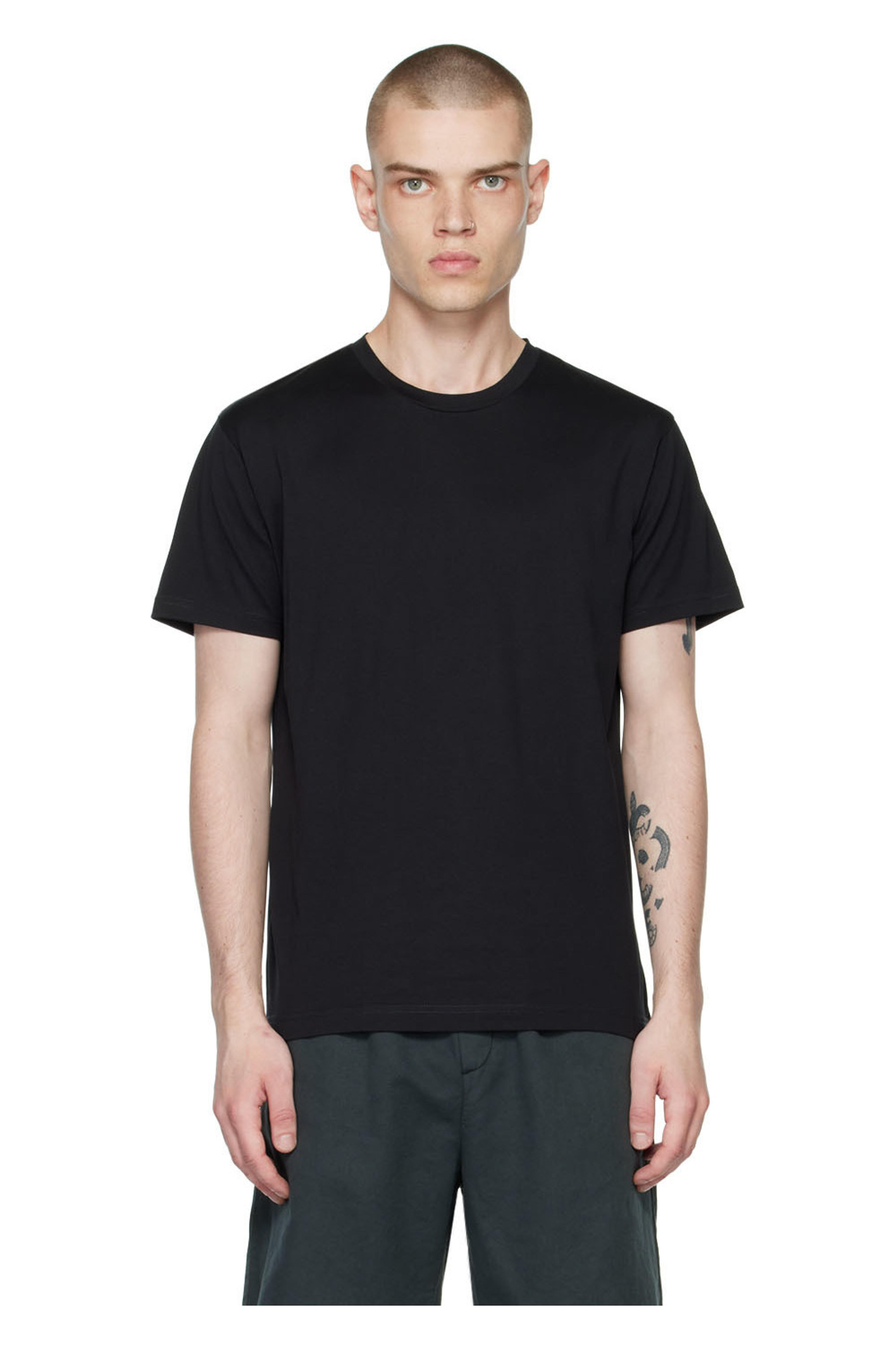 Black Riviera T-Shirt by Sunspel on Sale
