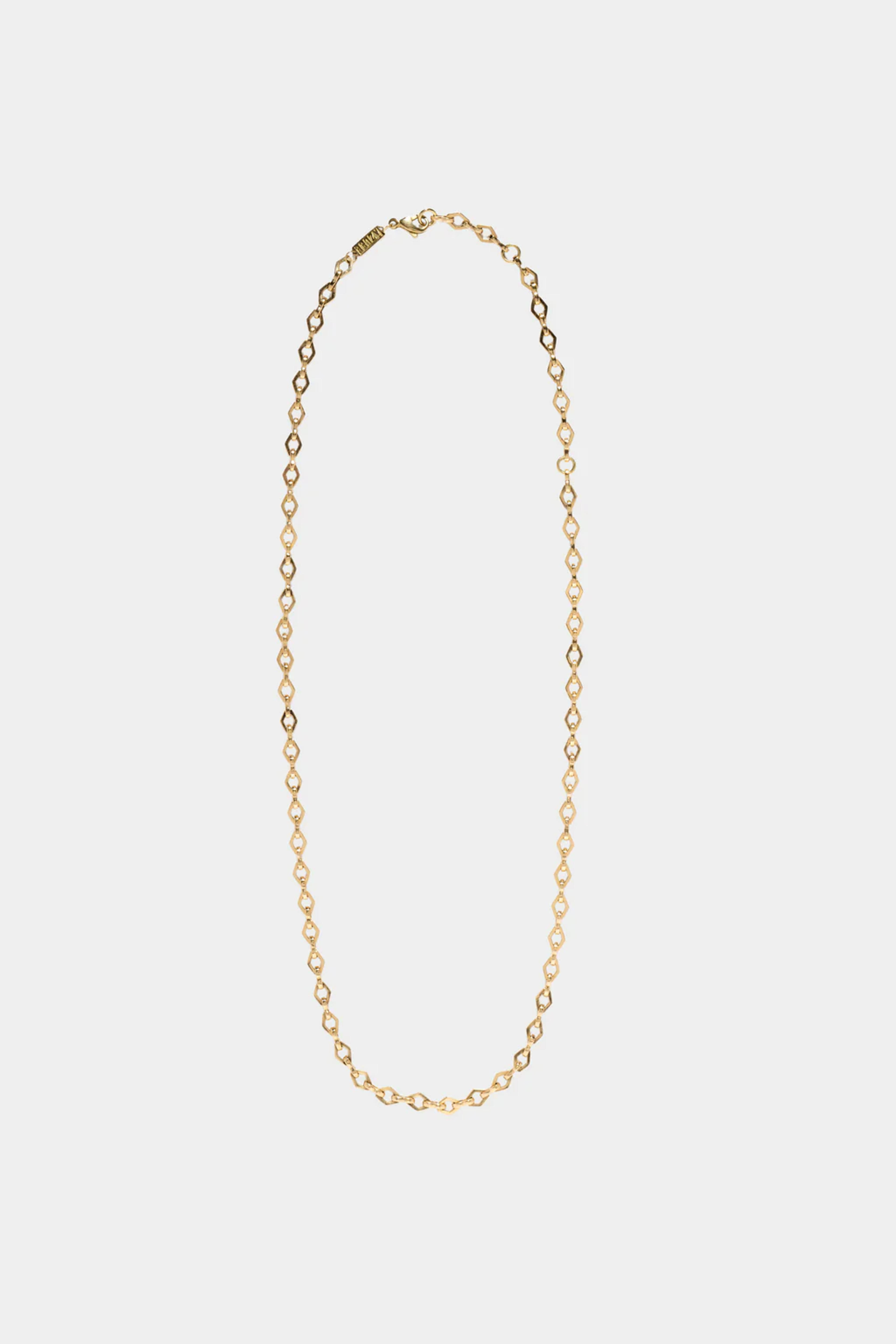 Heavy Medium Lozenge Link Chain, Yellow Gold