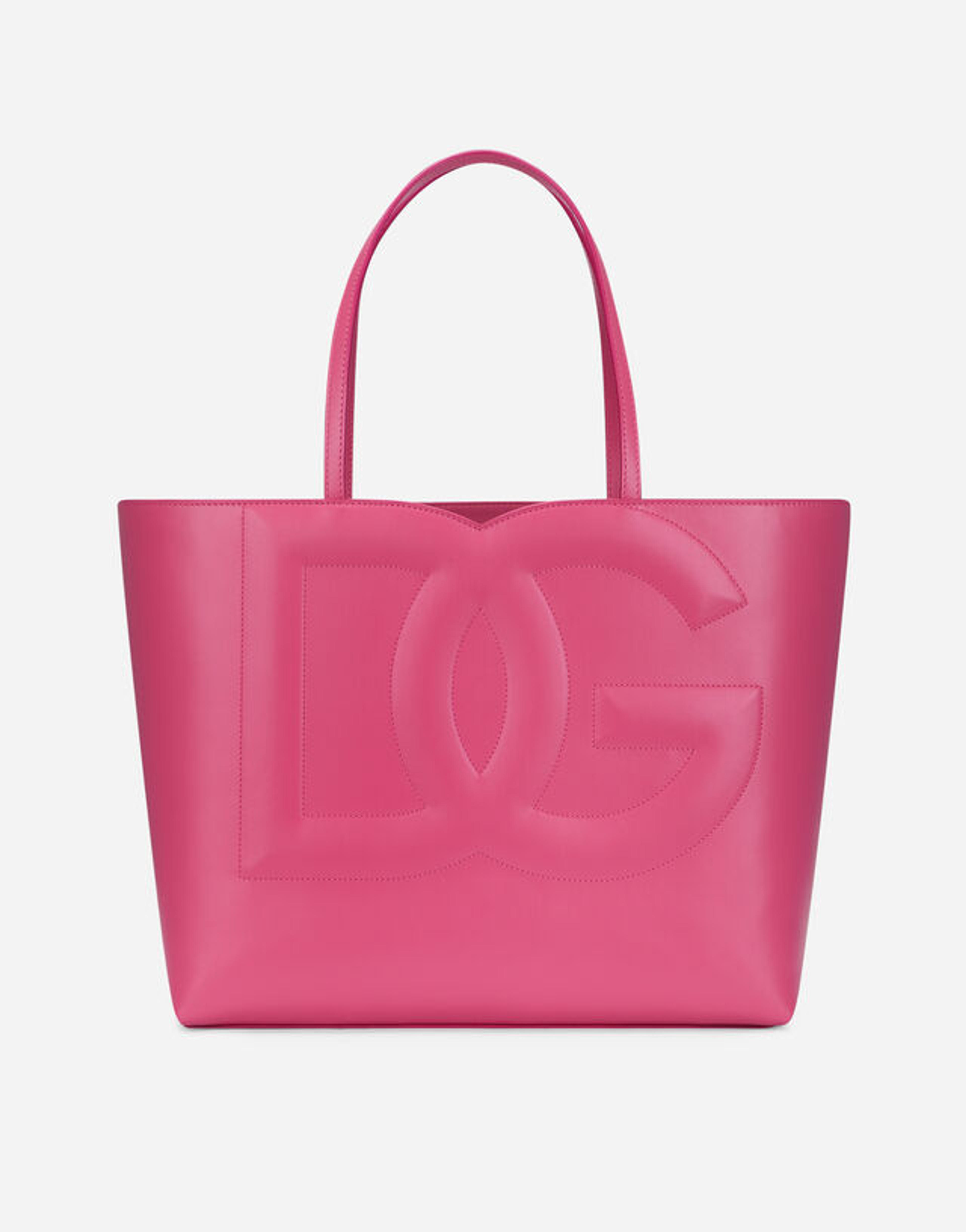 Medium calfskin DG Logo Bag shopper in Lilac for Women | Dolce&Gabbana®