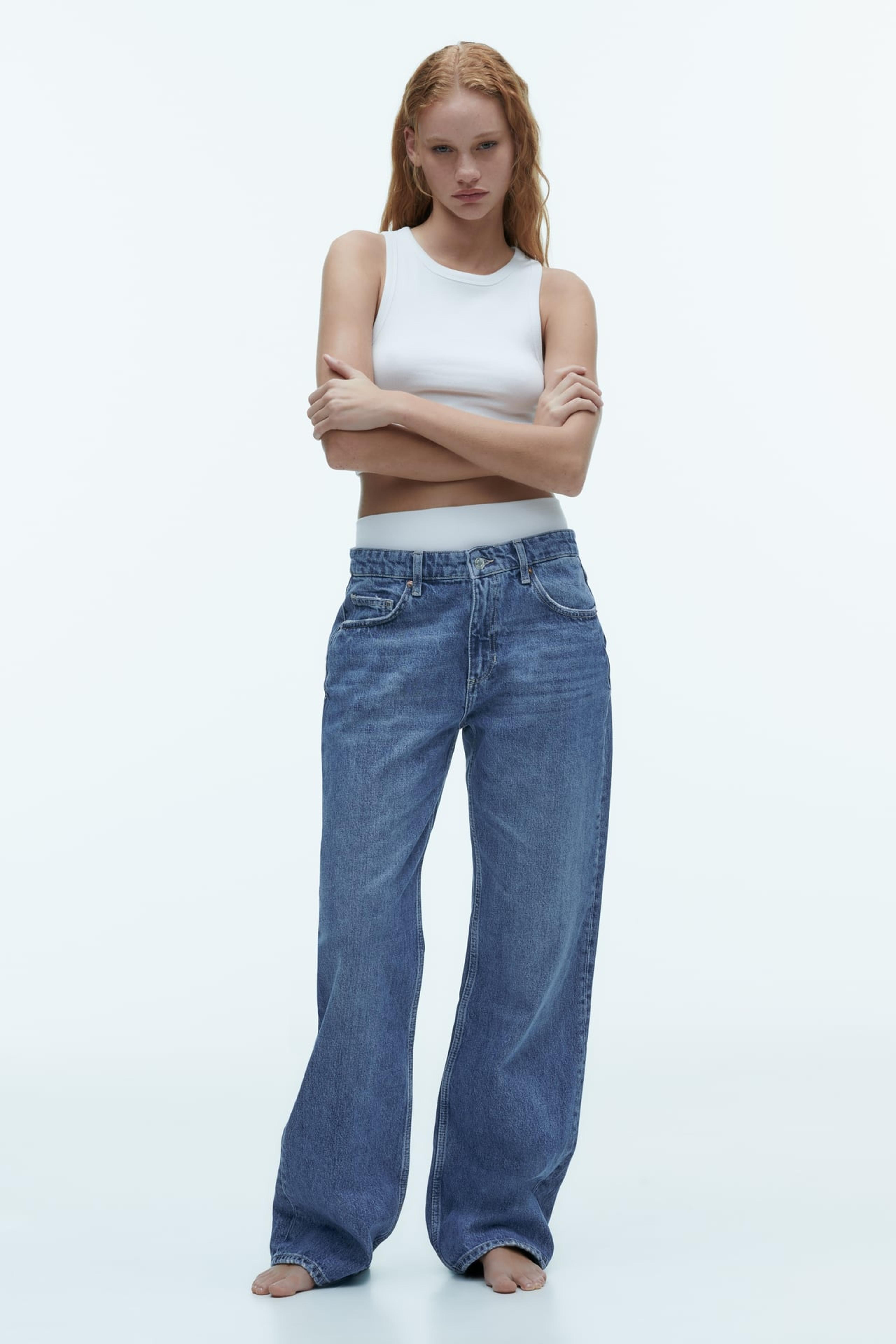 TRF MID-RISE WIDE LEG JEANS - Blue | ZARA United States