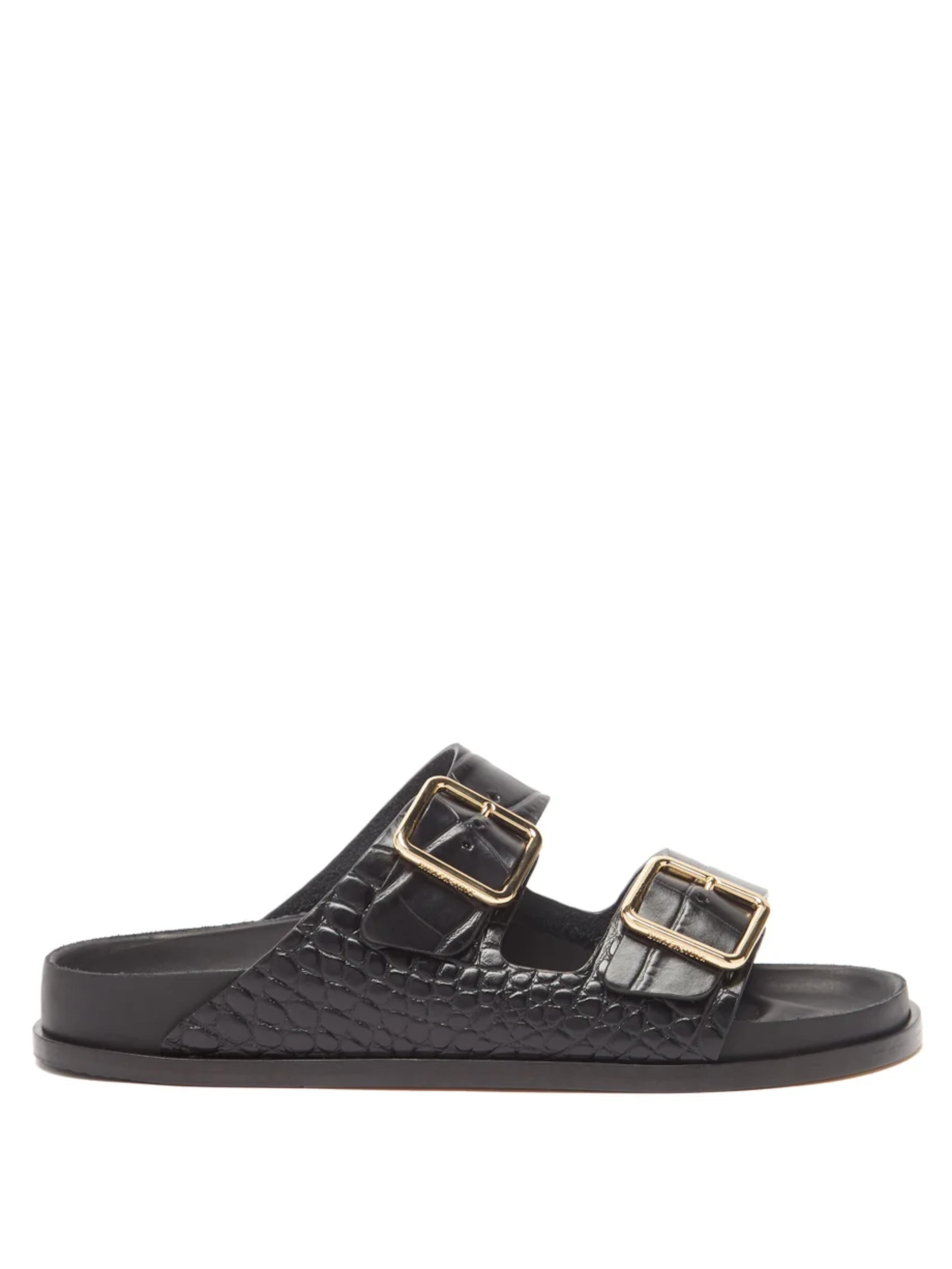 Birkenstock - 1774 Arizona crocodile-effect leather slides (1429548)