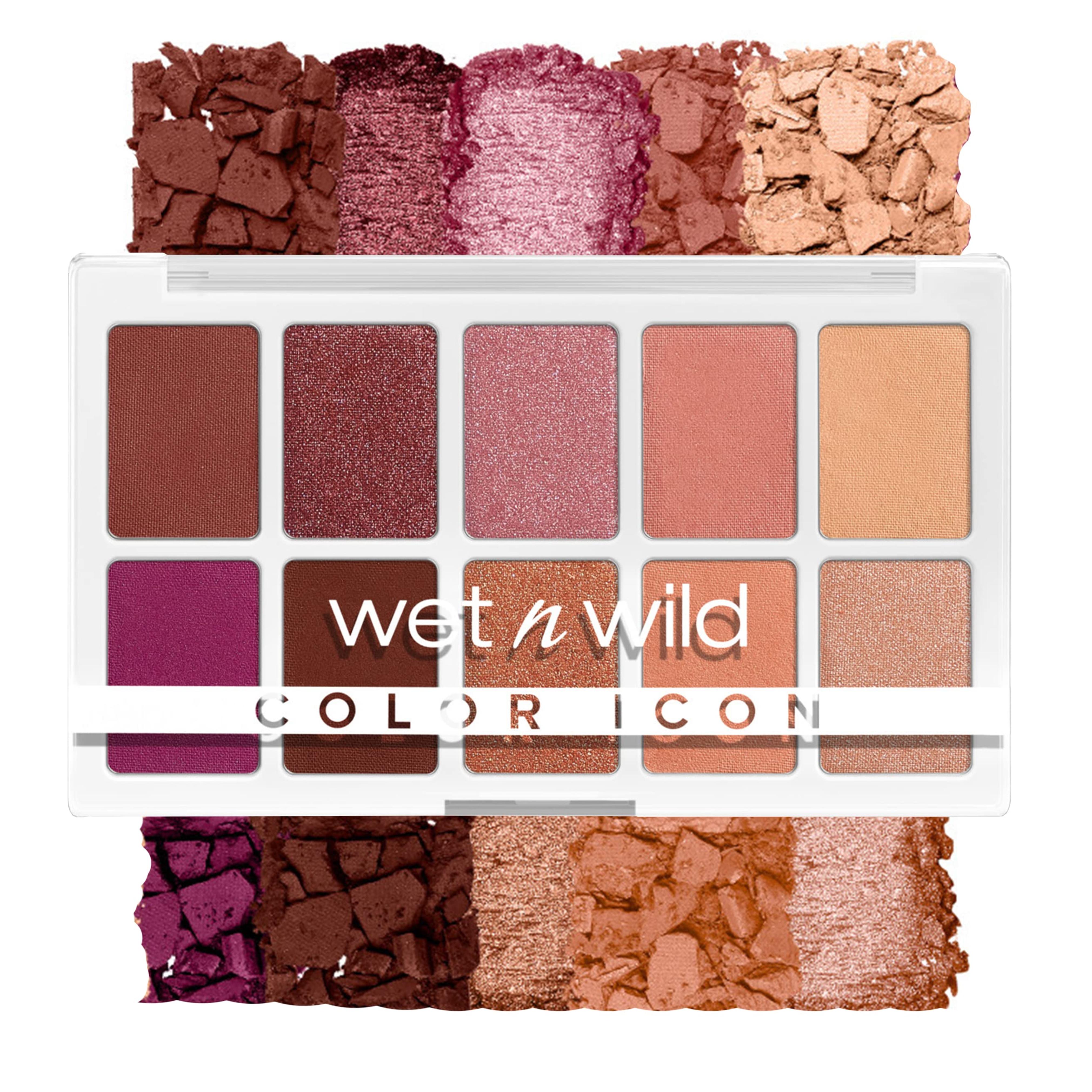 Eyeshadow By Wet n Wild Color Icon 10-Pan Eye Makeup Palette, Pink Heart And Sol, Long Lasting, Shimmer, Metallic, Glittery, Matte, Rich Smooth Pigment, Cruelty Free