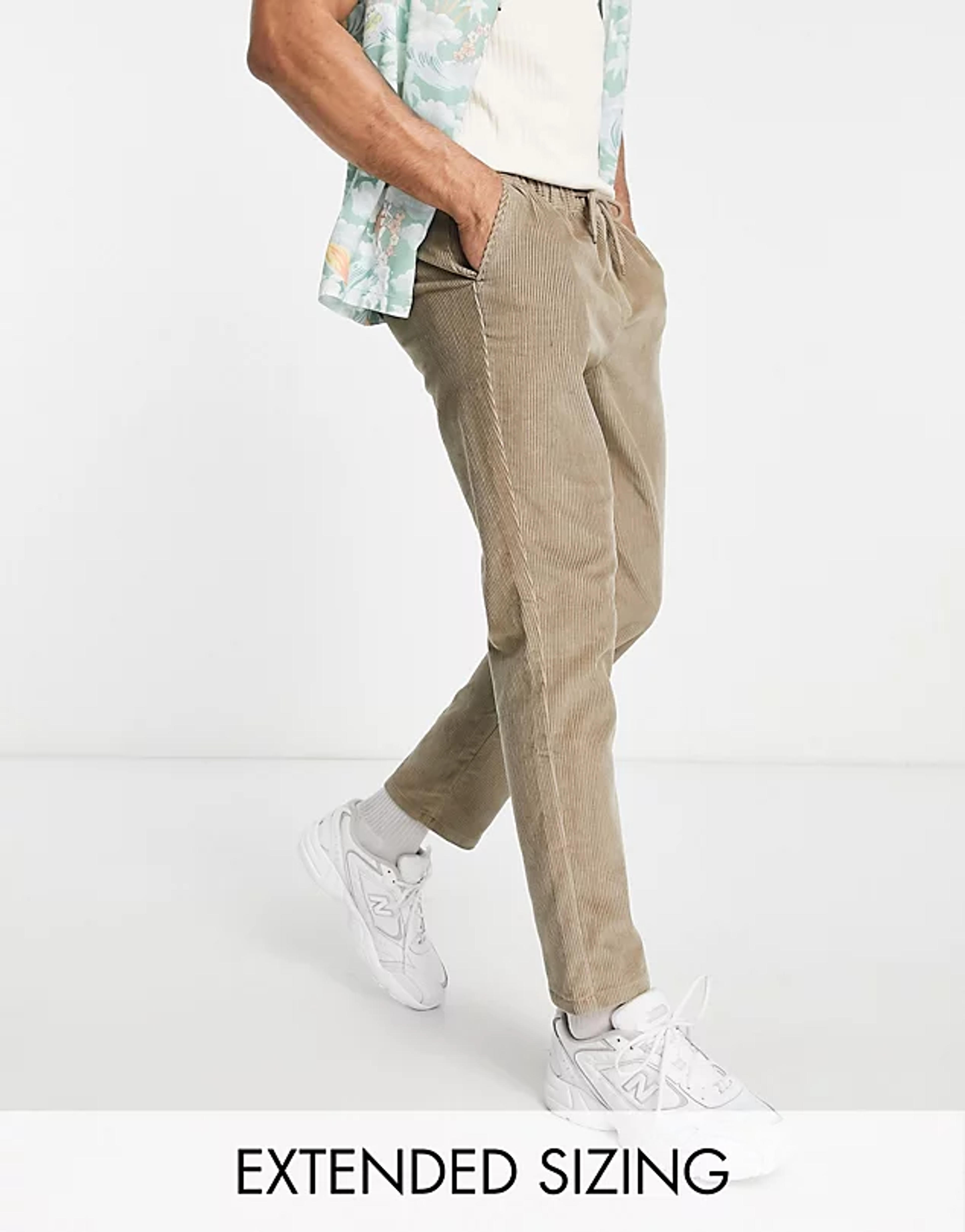 ASOS DESIGN slim cord pants in beige | ASOS