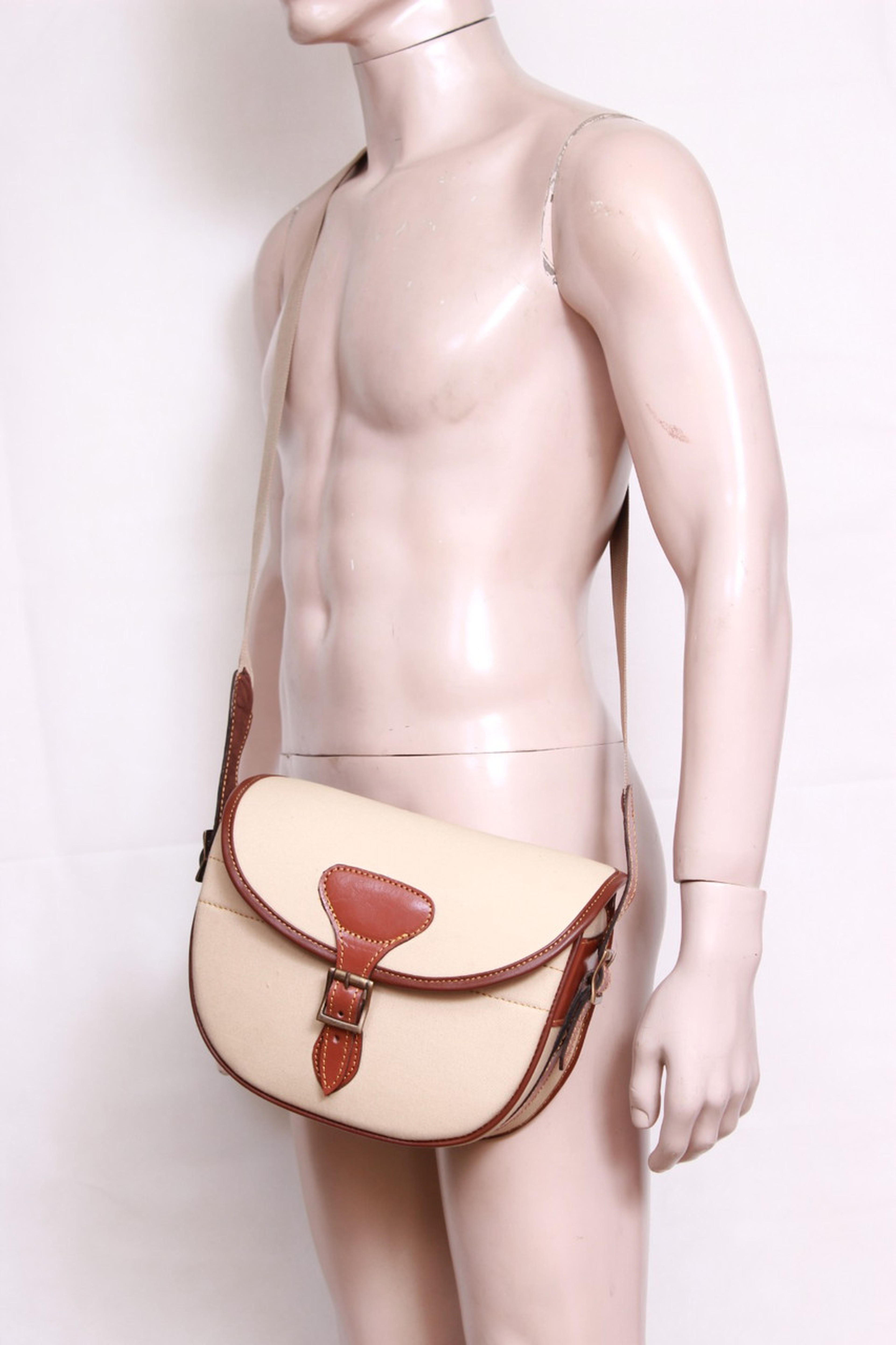 Cream Canvas Leather Shooting Bags