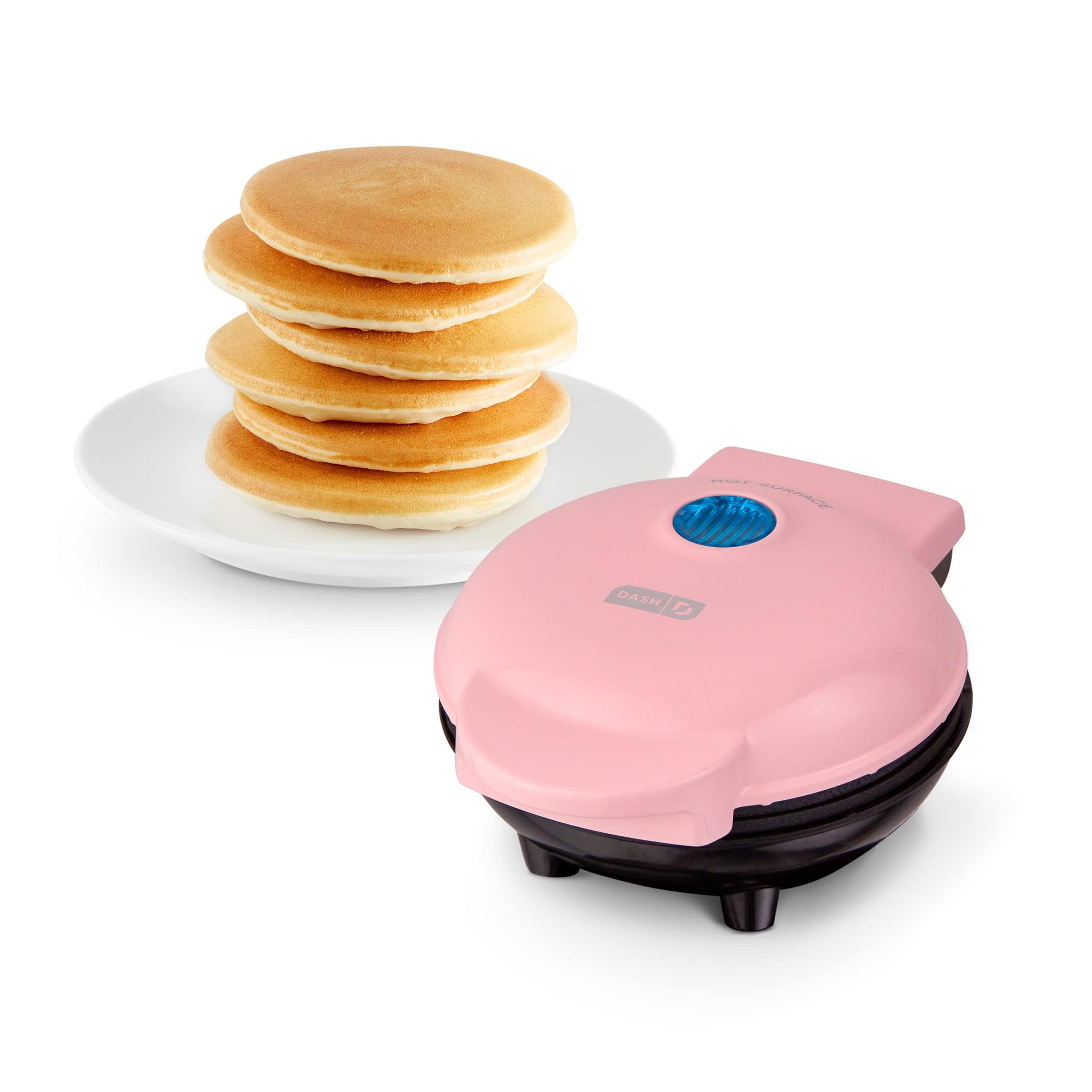 DASH Mini Maker Electric Round Griddle for Individual Pancakes, Cookies, Eggs & other on the go Breakfast, Lunch & Snacks with Indicator Light + Included Recipe Book - Pink