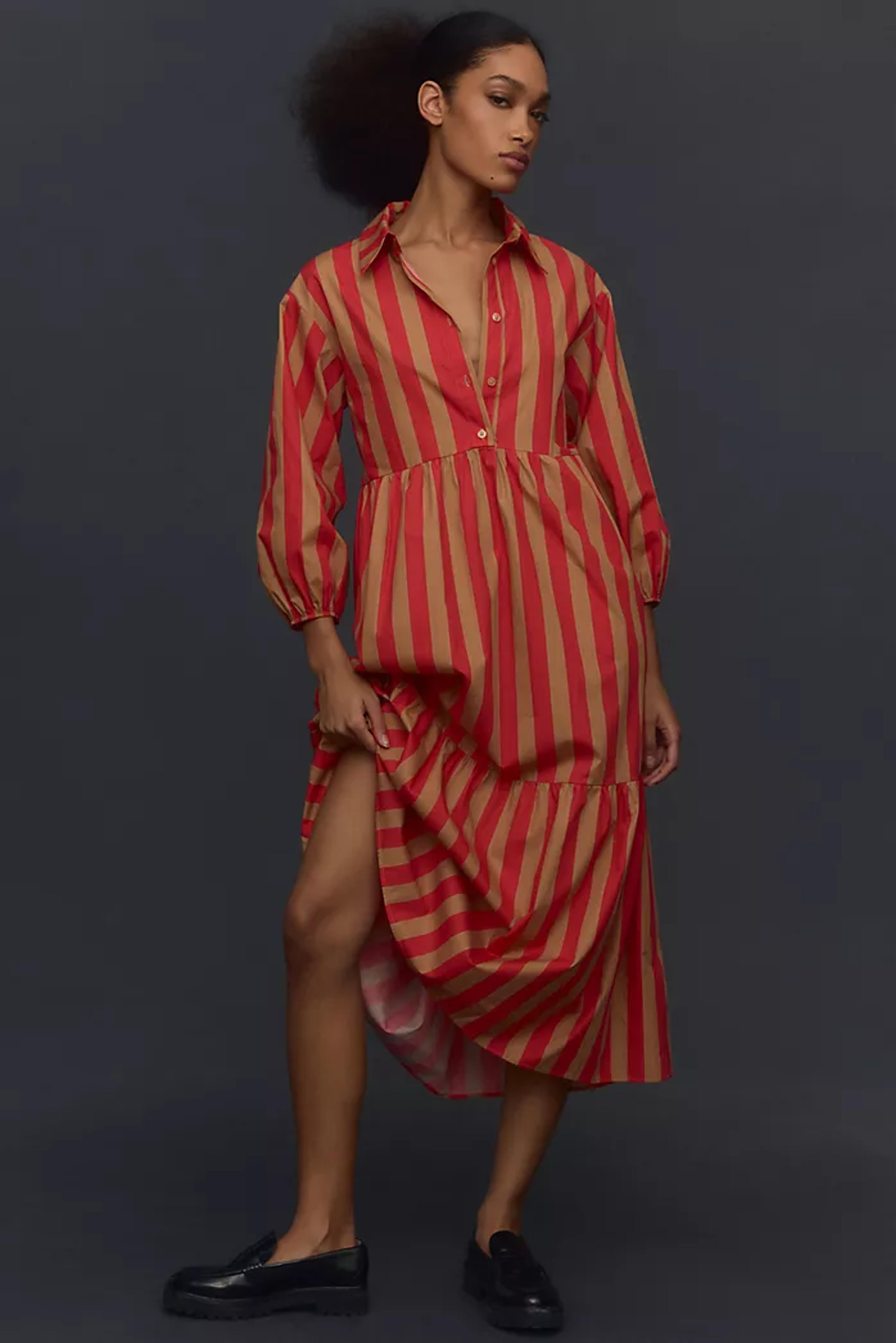 The Bettina Tiered Shirt Dress by Maeve | Anthropologie