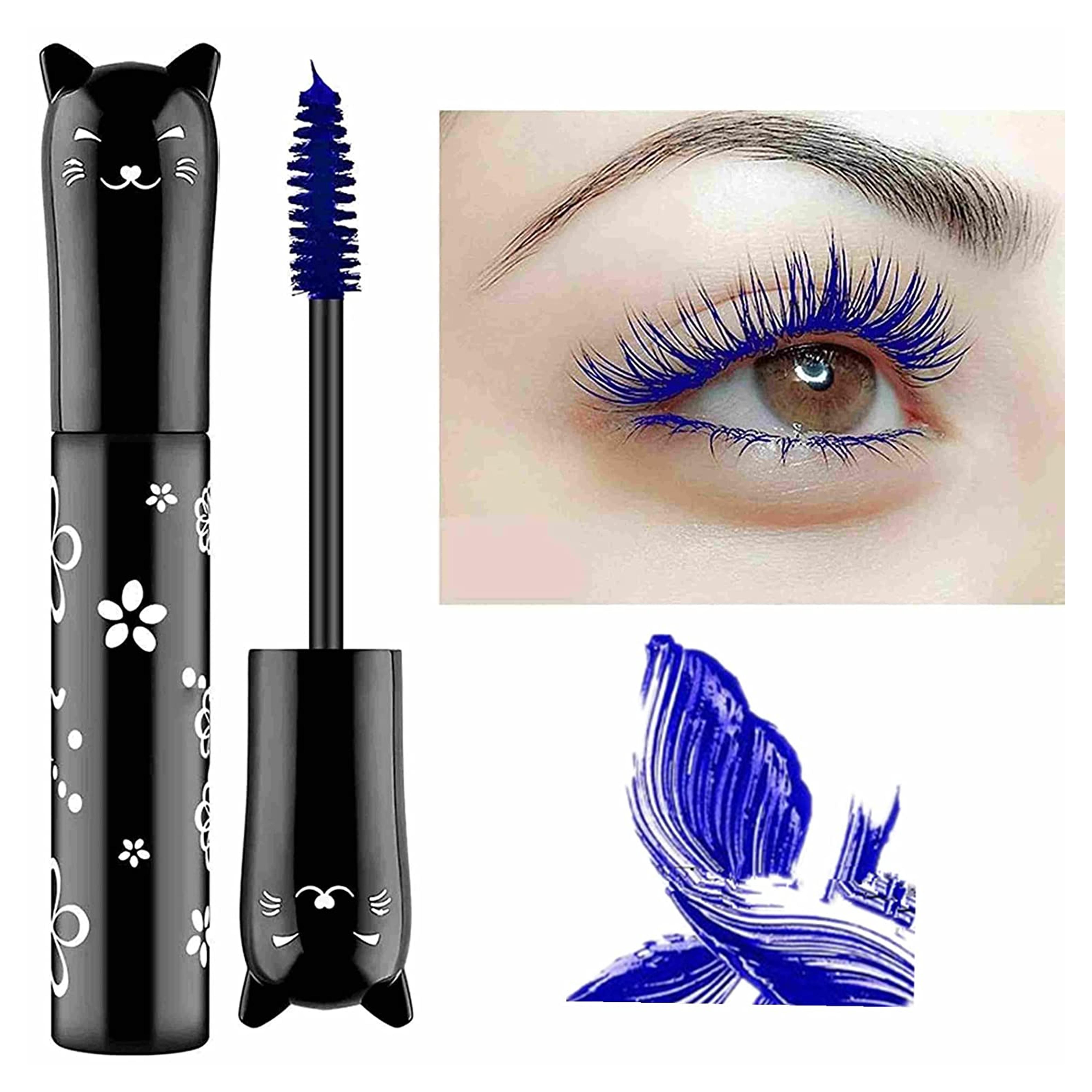 Amazon.com : Blue Mascara Volumizing Cat eye mascara Eyes Makeup Color Mascara Waterproof Fast Dry Eyelashes Curling Lengthening Makeup Eye Lashes Party Stage Use : Beauty & Personal Care