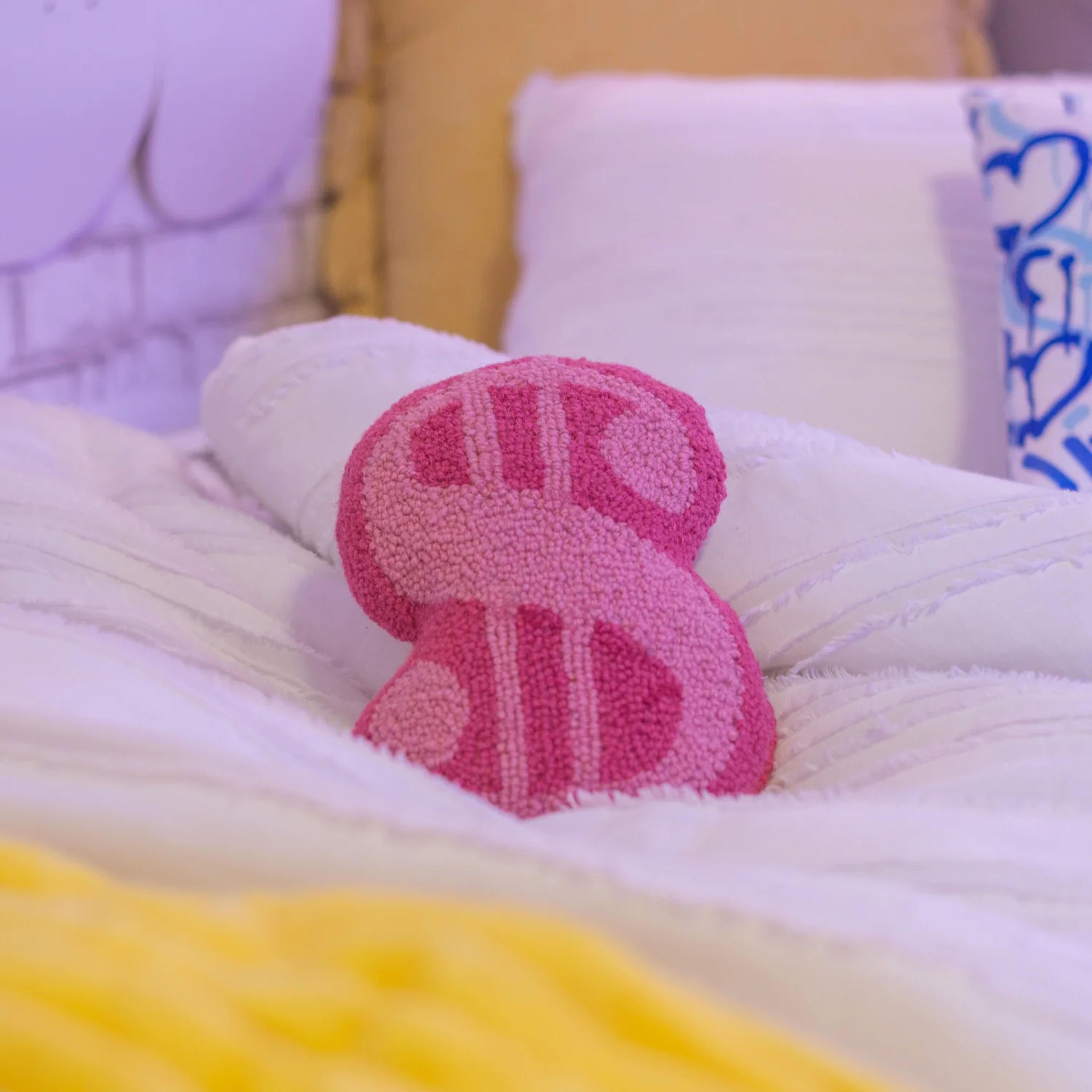 Dollar Sign Shaped Pillow | Dorm Essentials - Hot Pink - Dormify