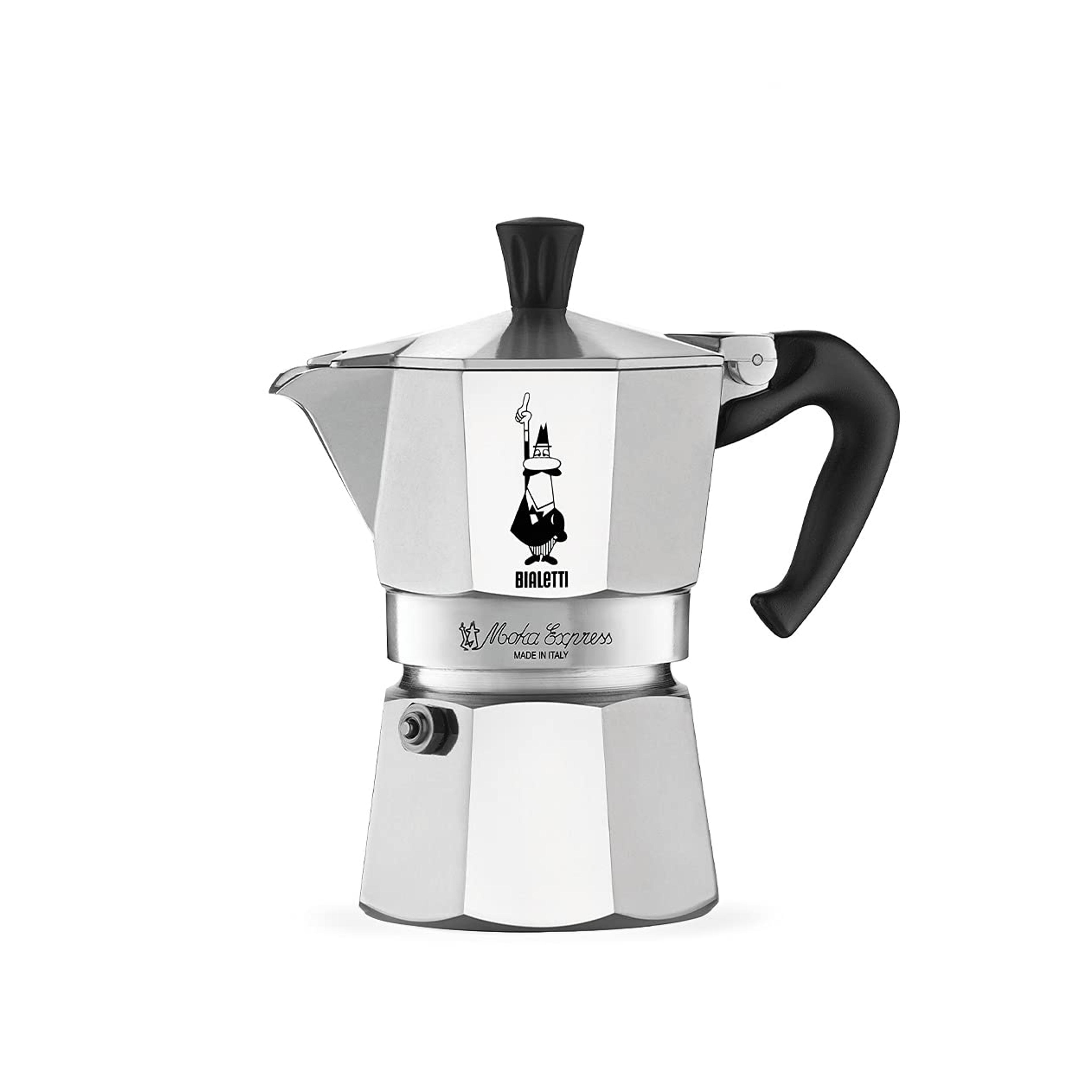 Bialetti - Moka Express: Iconic Stovetop Espresso Maker, Makes Real Italian Coffee, Moka Pot 3 Cups (4.3 Oz - 130 Ml), Aluminium, Silver 3-Cup Aluminum Silver