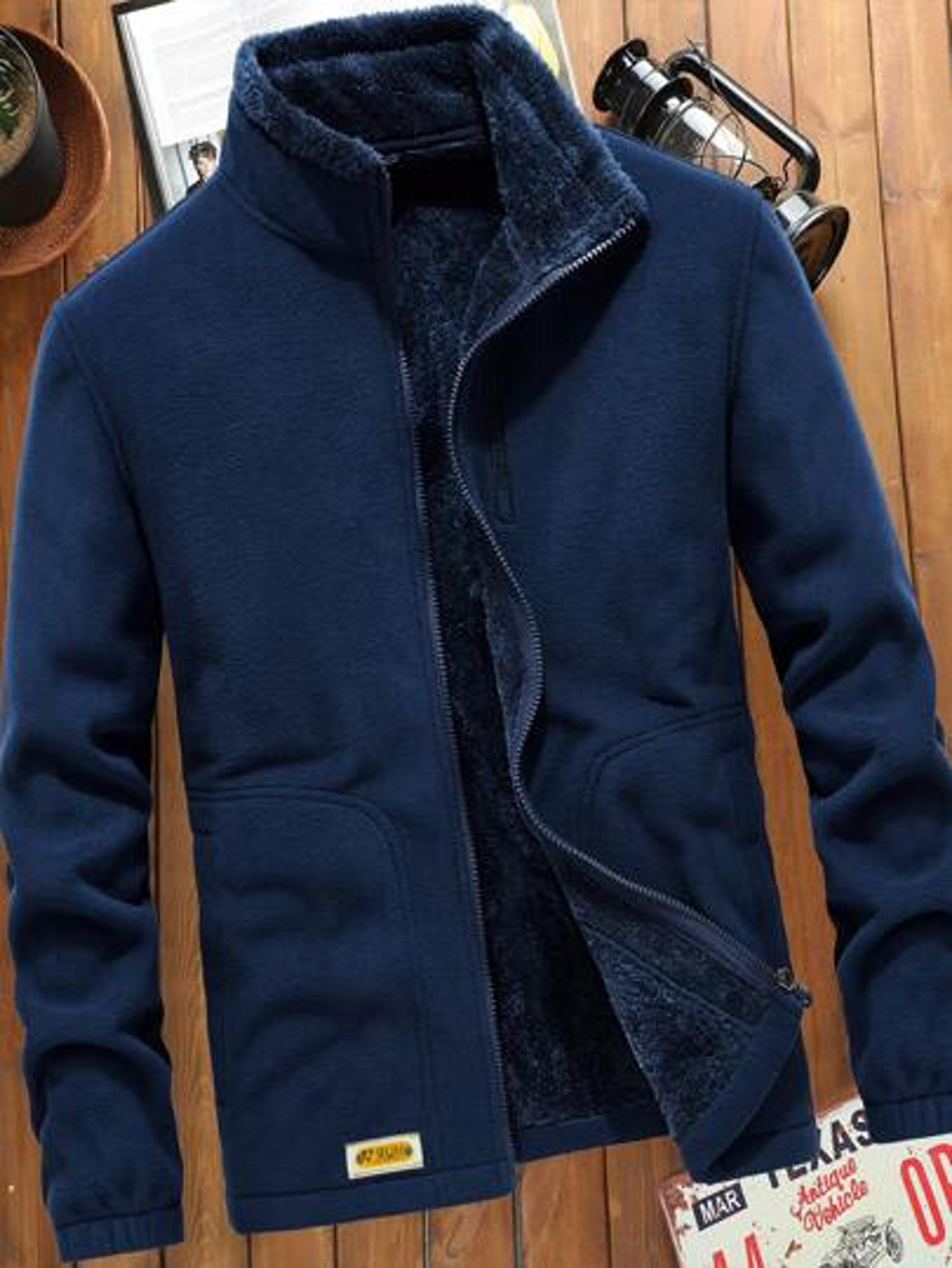 Men Patched Detail Teddy Lined Fleece Jacket | SHEIN USA