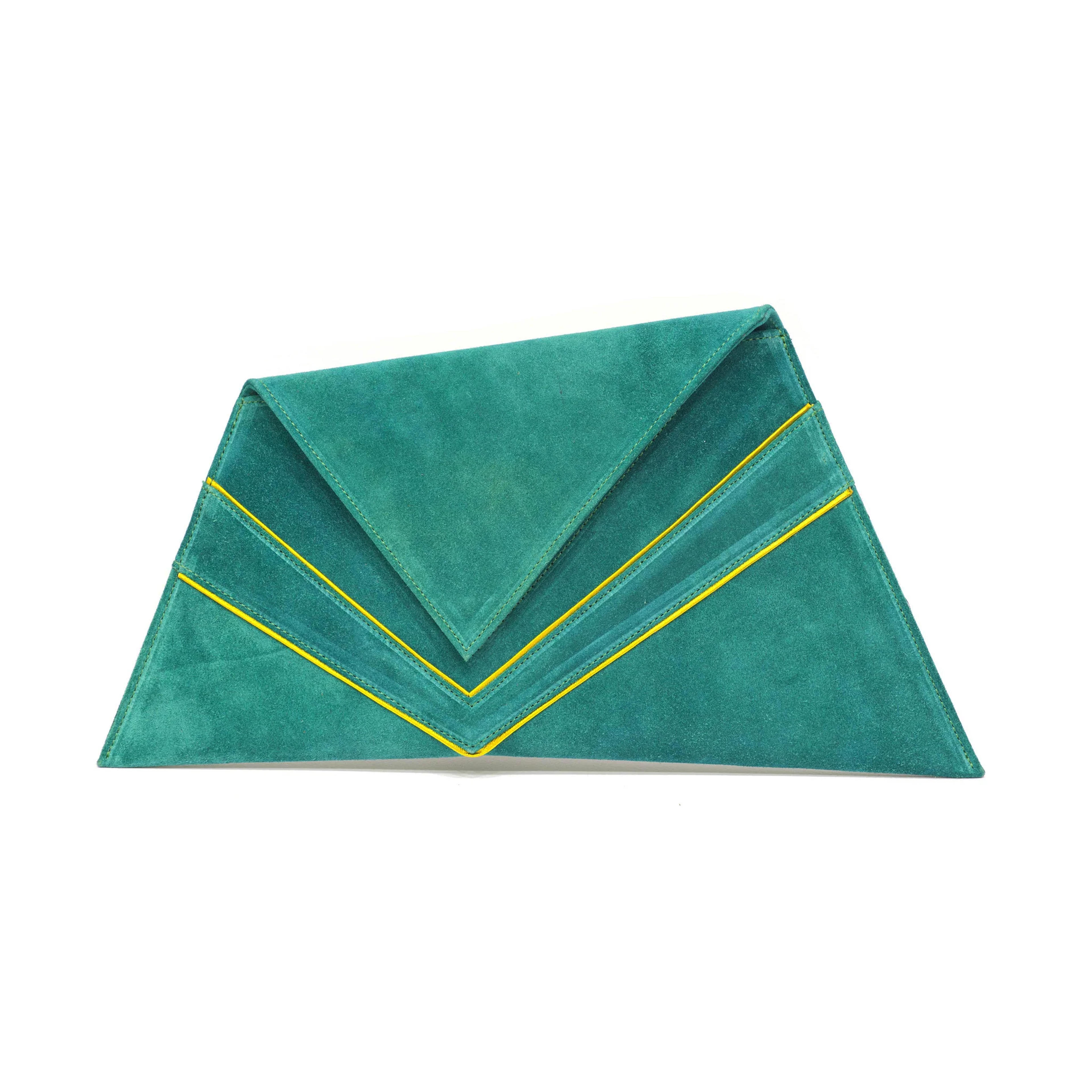 Green Asymmetric Clutch - Art Urbane