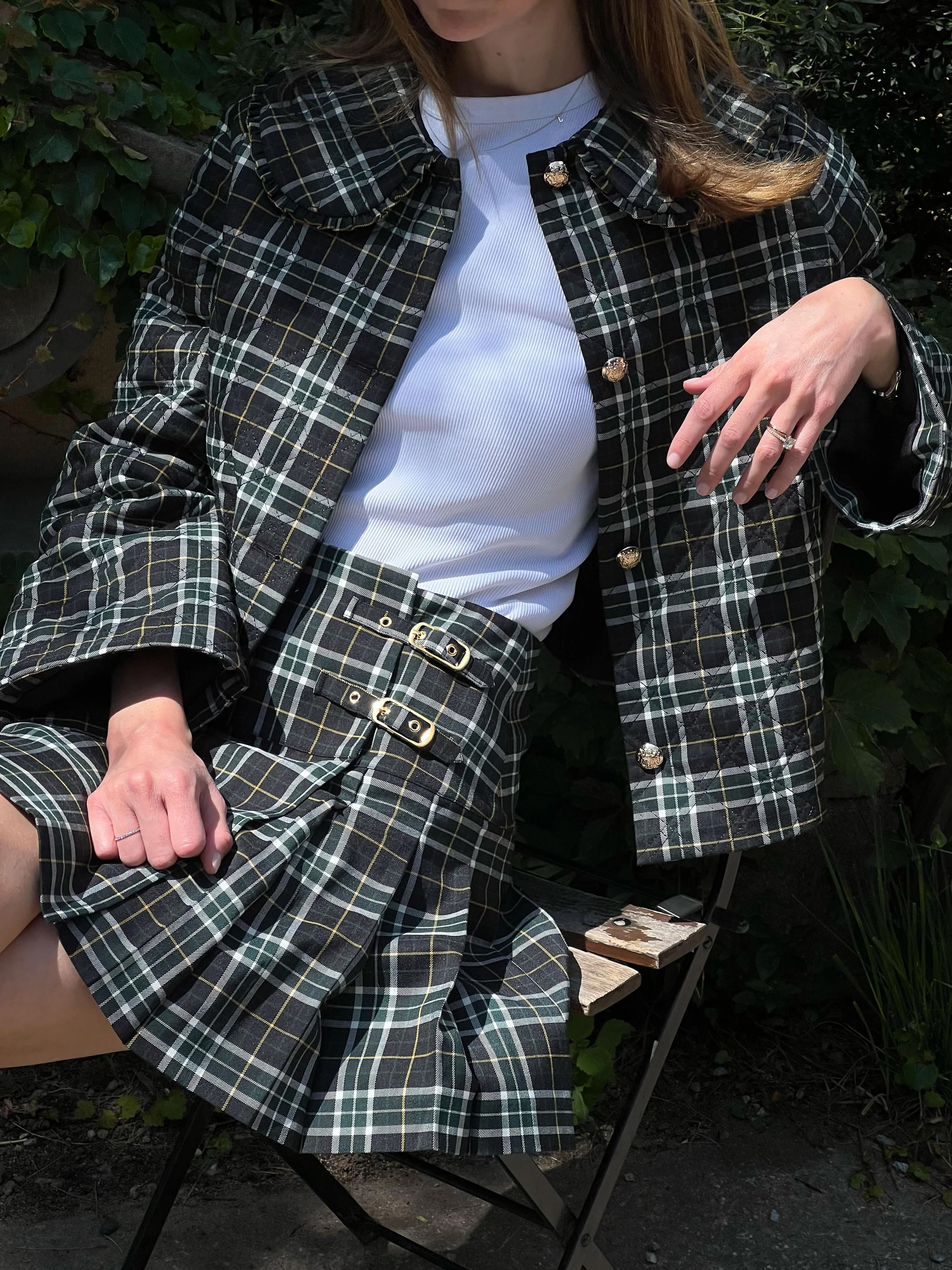 The Inola Skirt - Green Wallace Plaid – Hill House Home