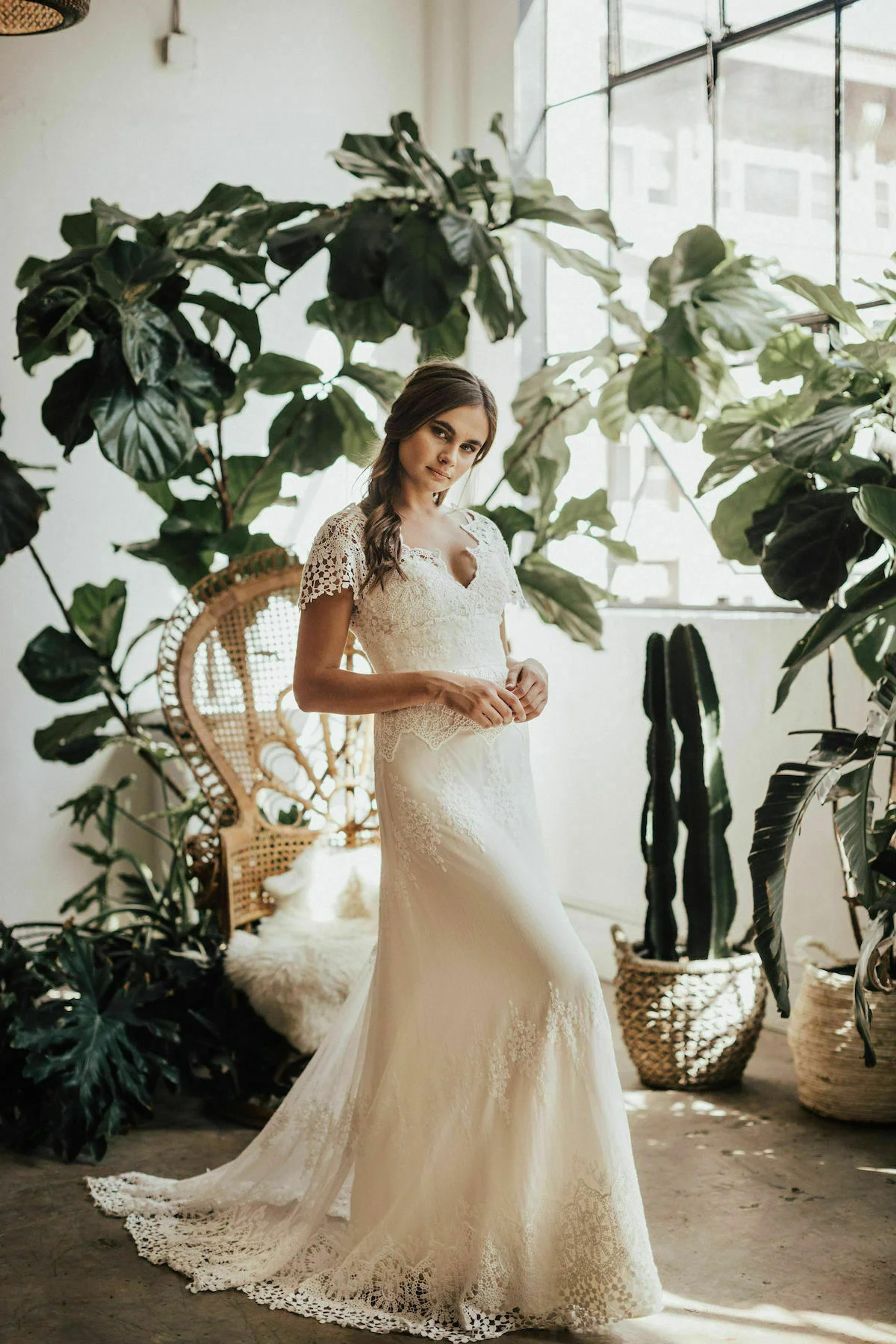 Azalea Boho Cotton Lace Wedding Dress | Dreamers and Lovers