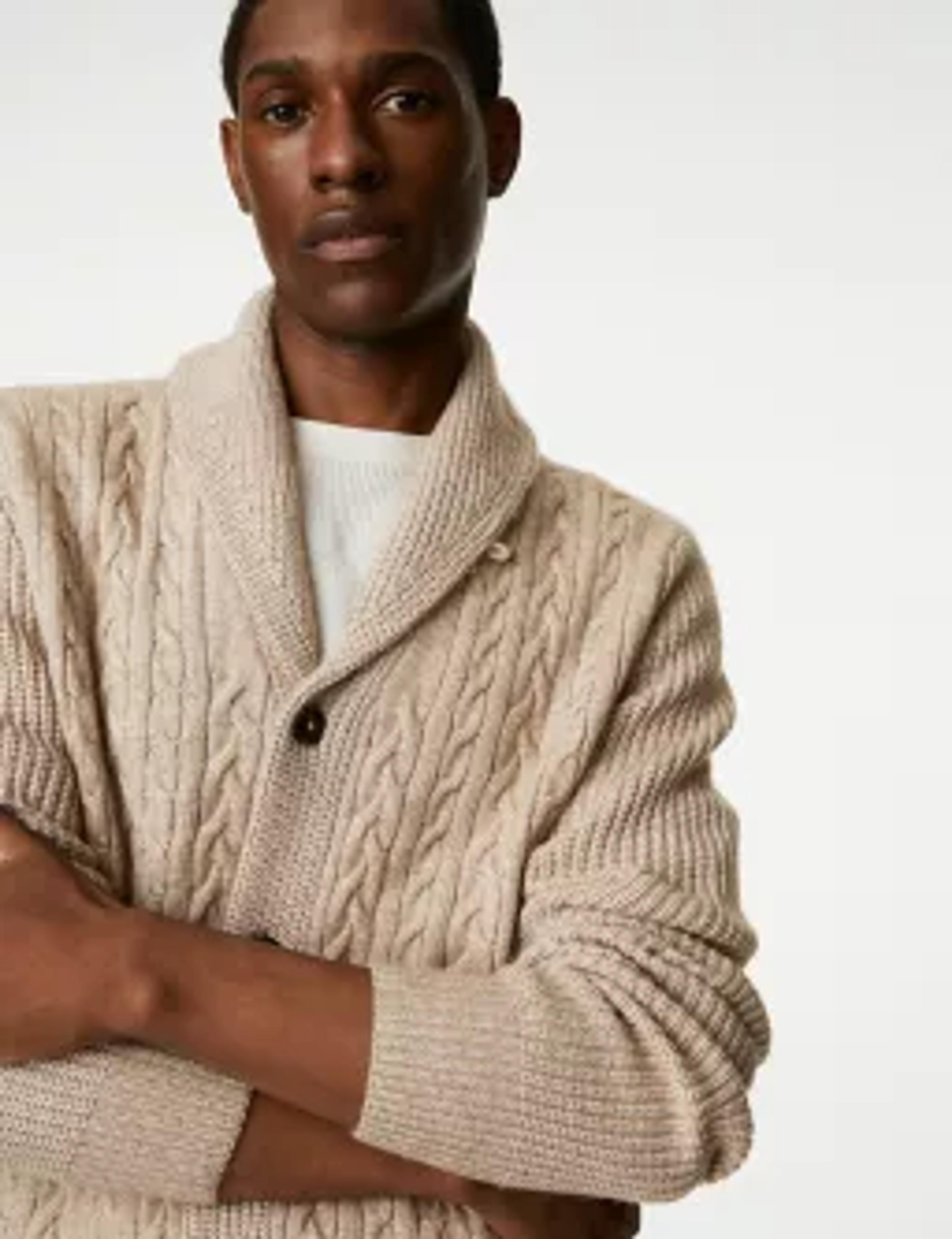Cable Shawl Collar Cardigan | M&S Collection | M&S
