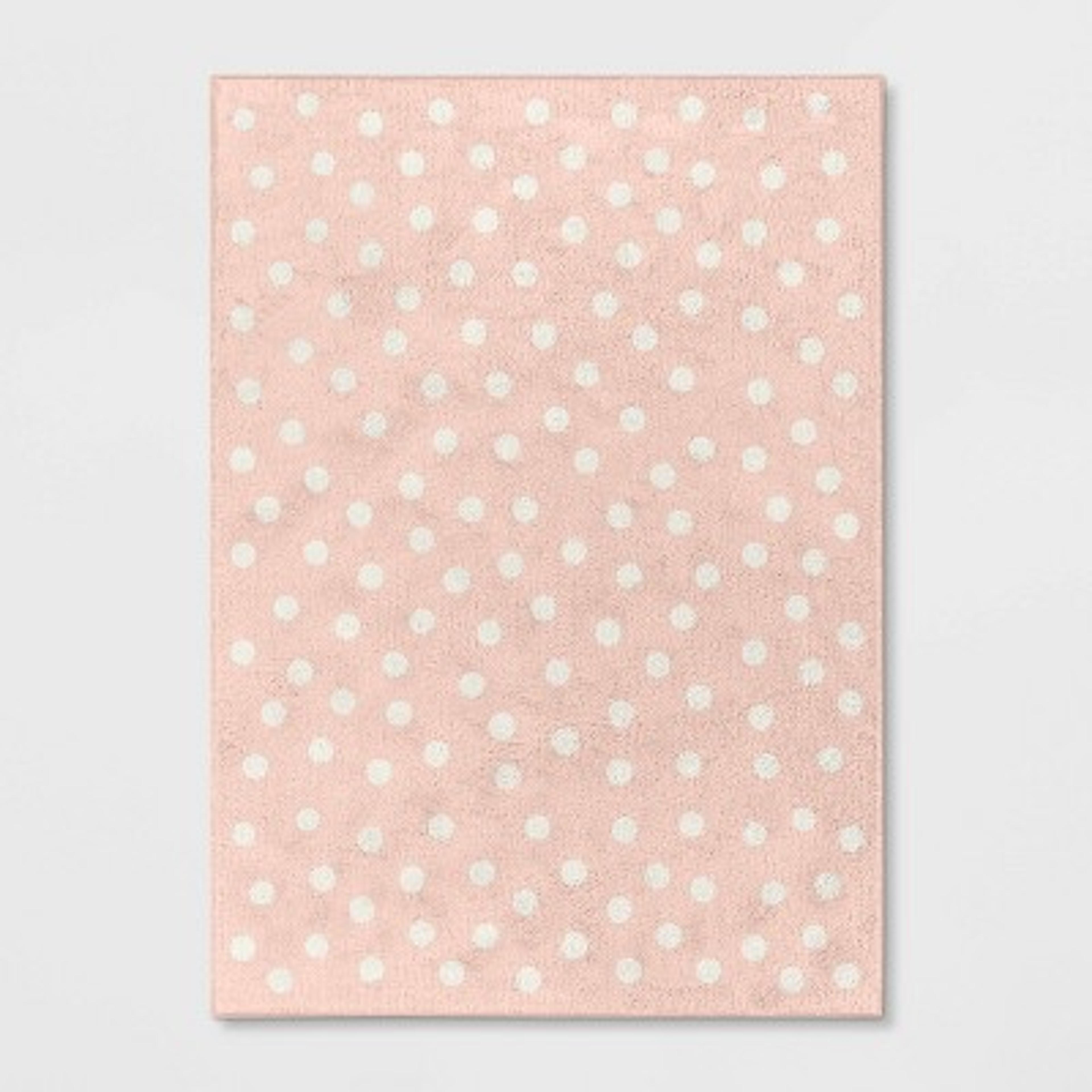 4'x5'6" Polka Dot Rug Pink/White - Pillowfort™