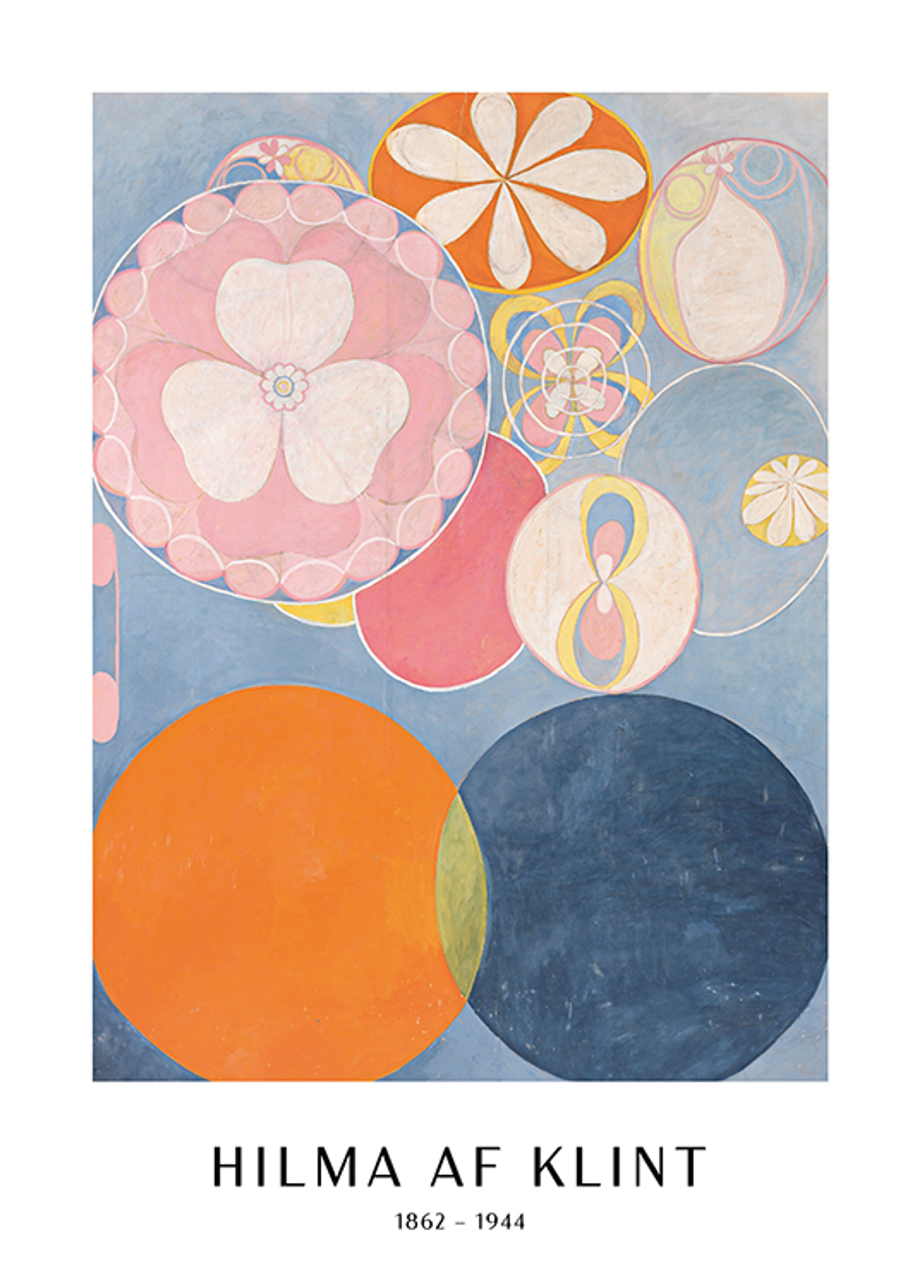 Hilma af Klint - The Ten Largest, Childhood, No. 2 Affiche - Formes sur fond bleu - desenio.ch