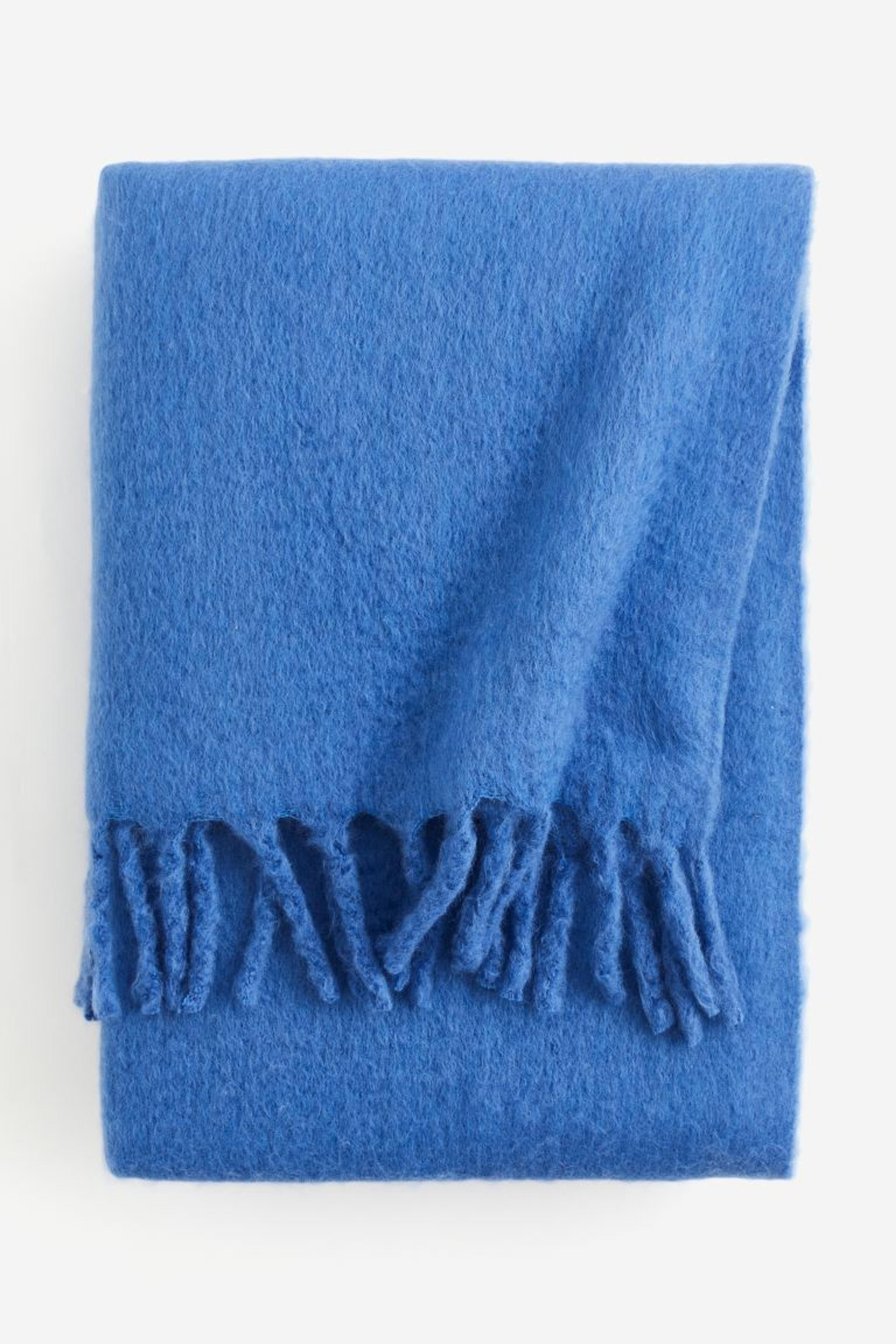 Wool-blend blanket - Bright blue - Home All | H&M GB