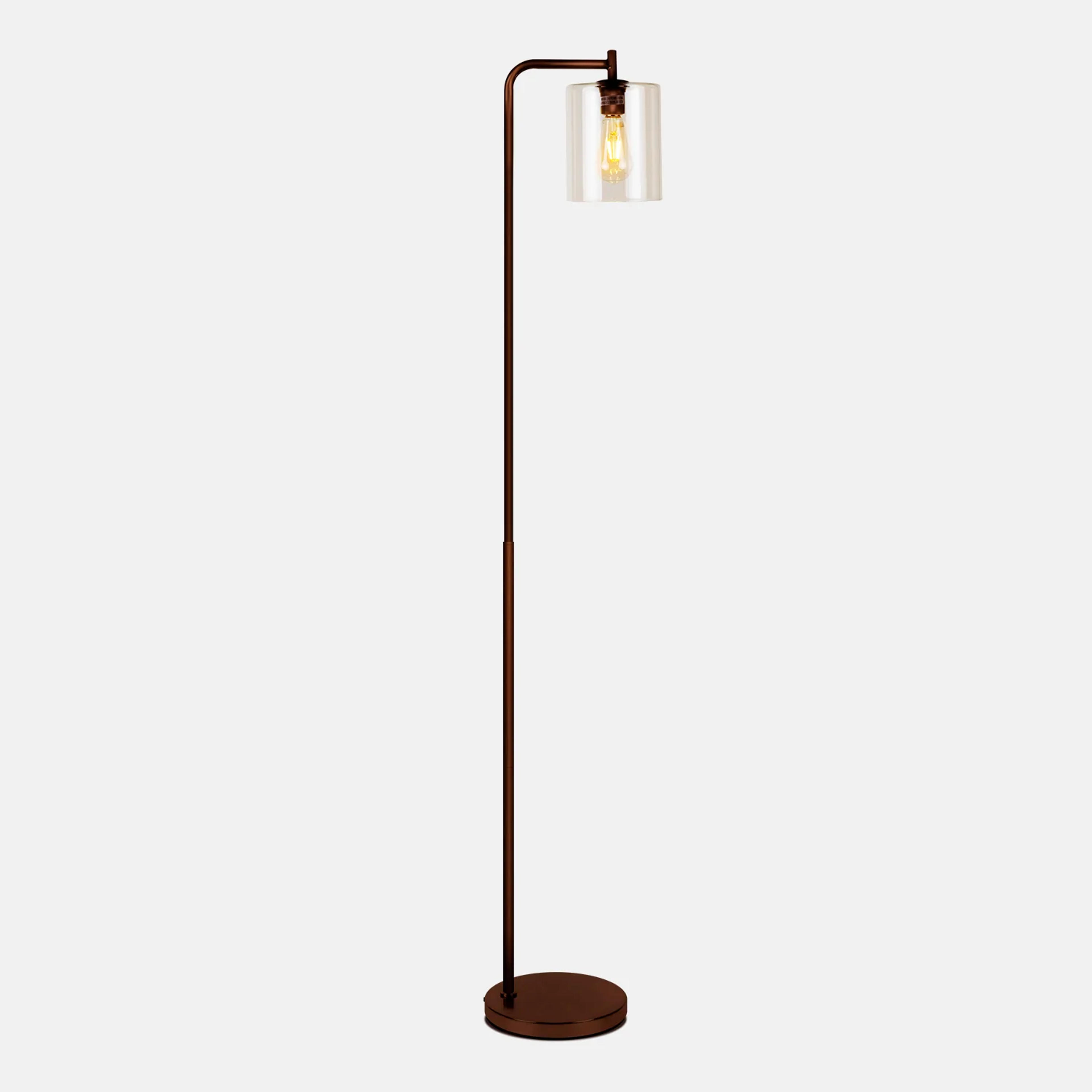 Glass Shade Floor Lamp - Copper - Dormify