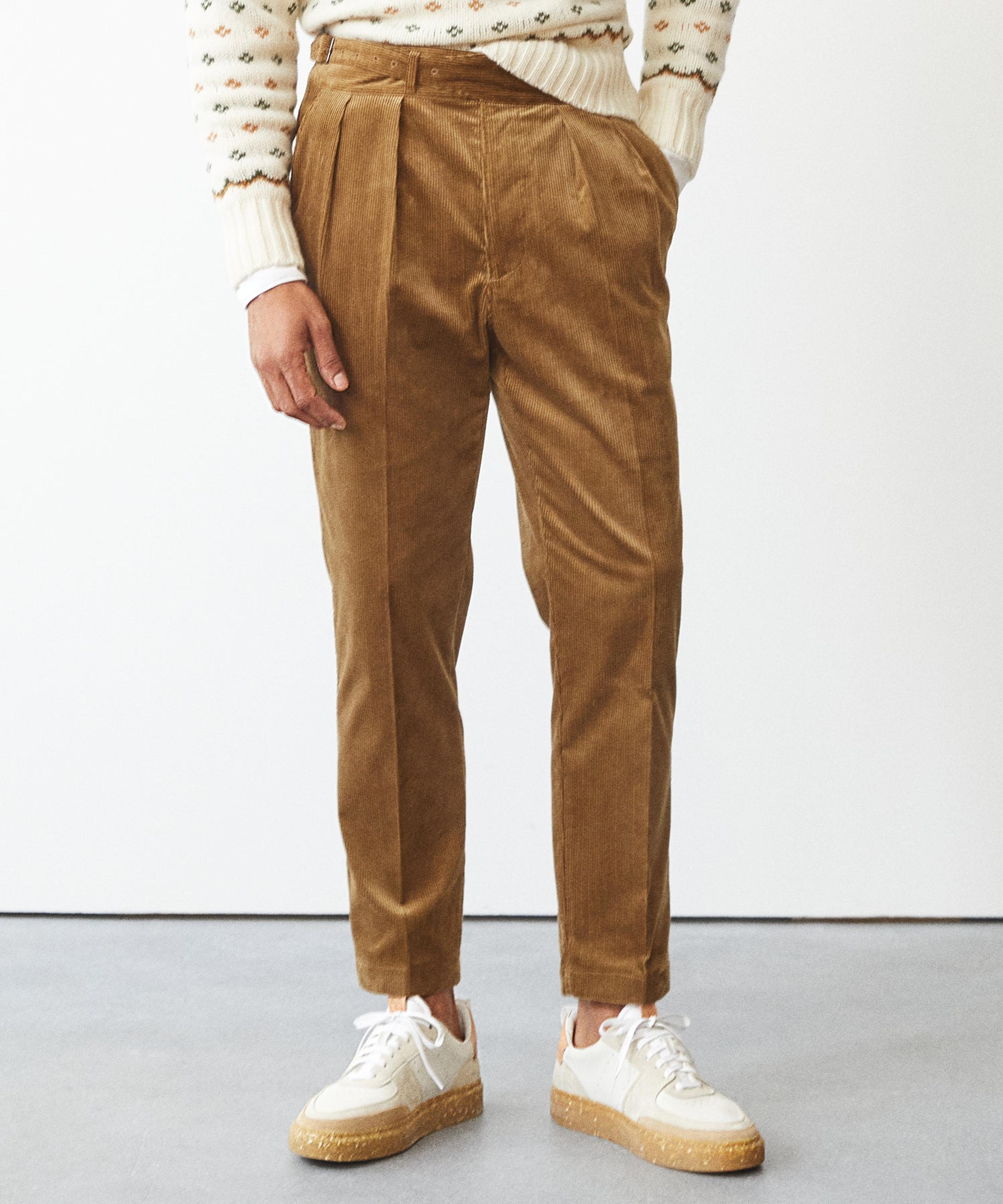 Italian Corduroy Gurkha Trouser in Khaki - 33 / KHAKI / PA992621-BR03