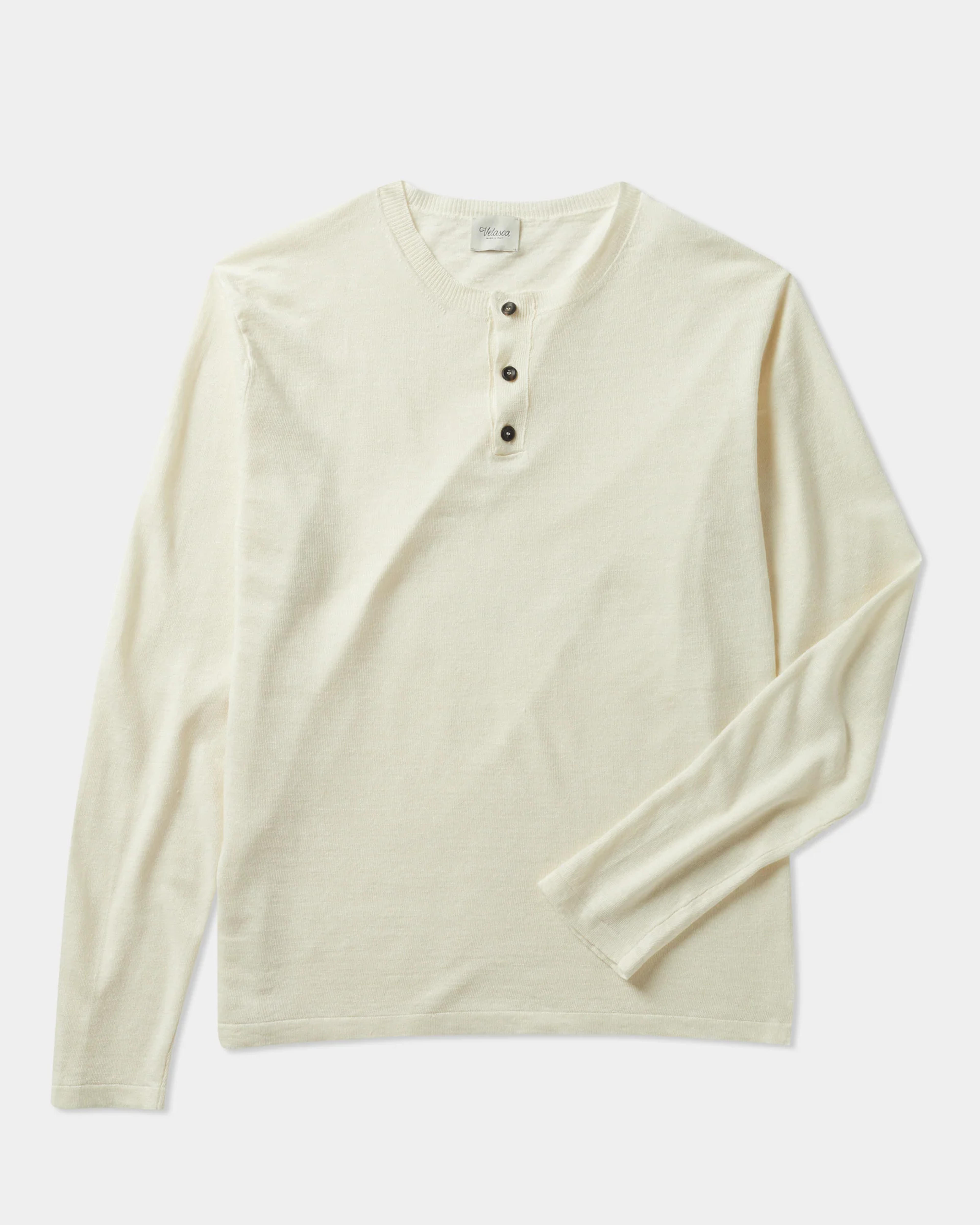 Velasca | Henley shirt in linen and cotton, made in Italy