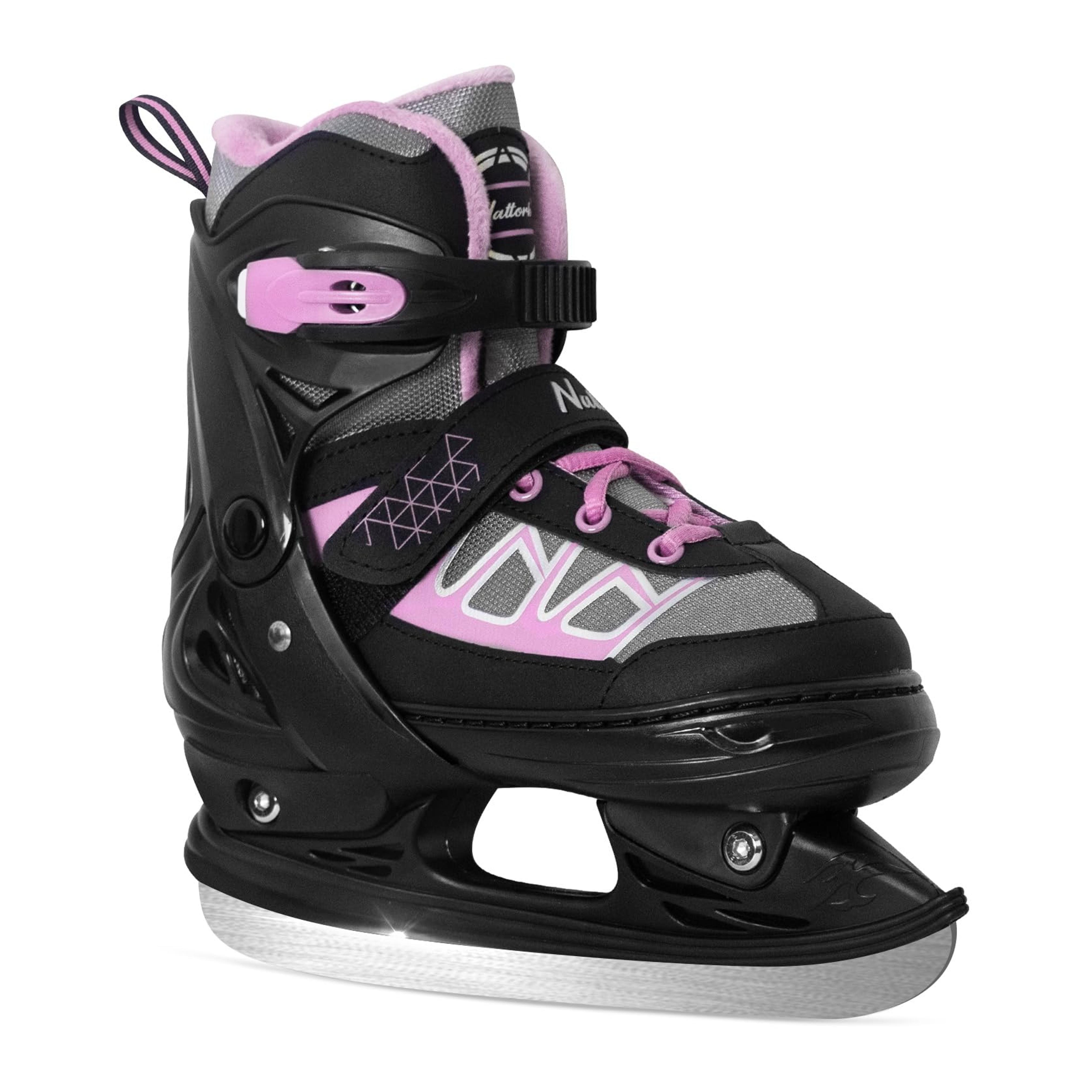 Amazon.com : Nattork Ice Skates for Kids, Adjustable Ice Skates for Boys and Girls - Ice Hockey Skates for Outdoor and Rink, Warm and Soft Plush Lining and Enhanced Ankle Support, Fun to Skate! : Sports & Outdoors