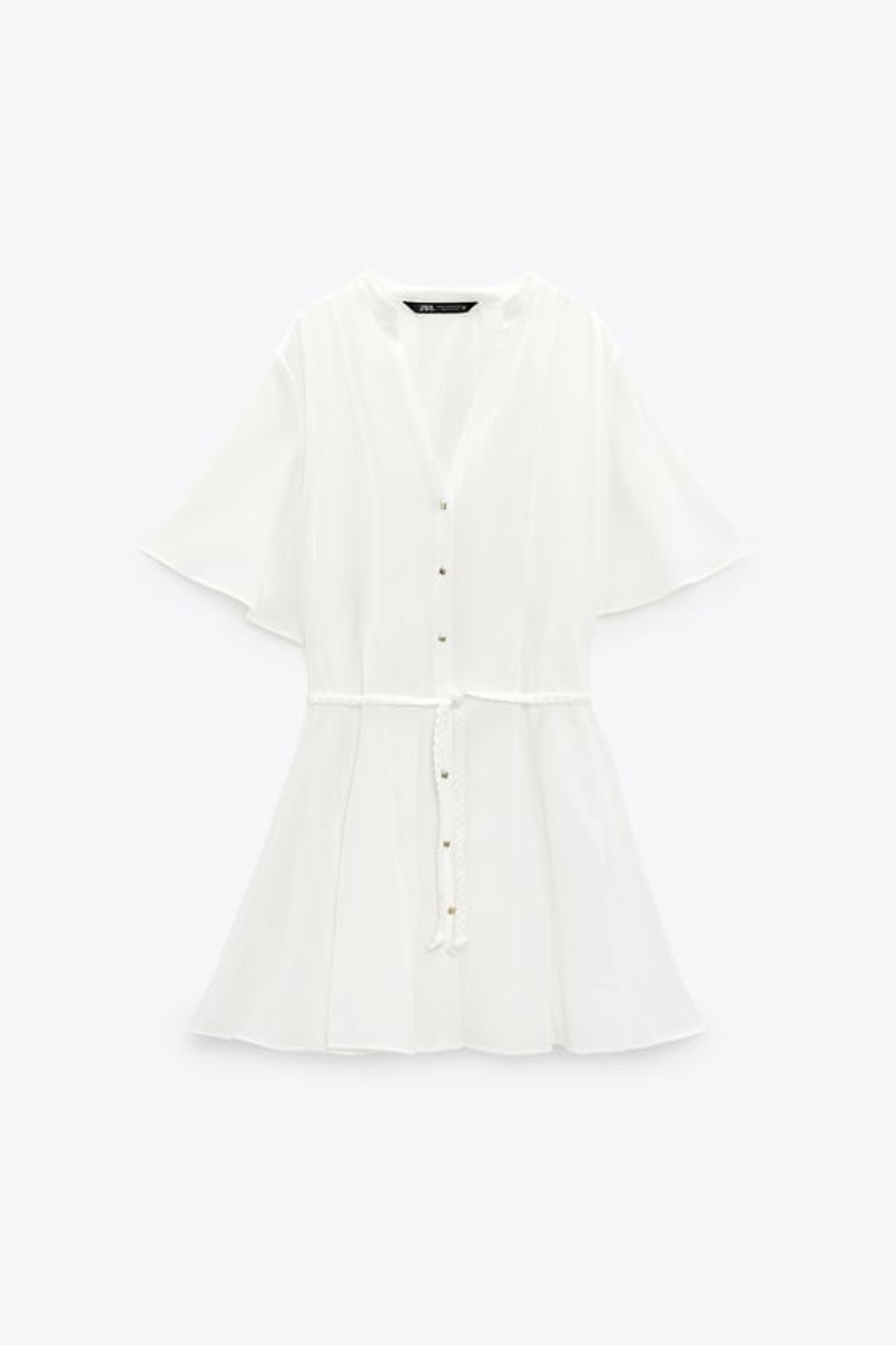 BELTED MINI DRESS - Oyster White | ZARA United States