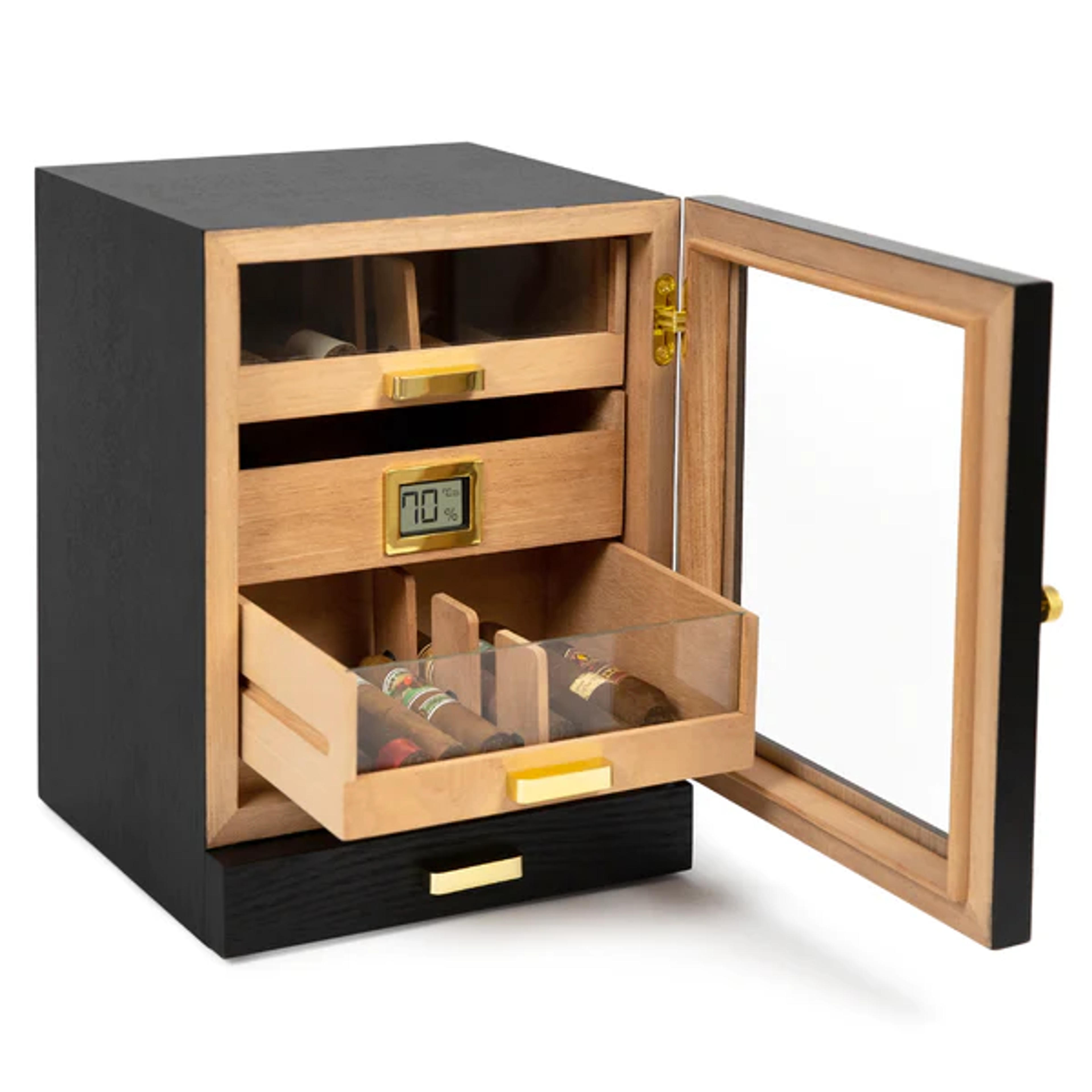 Luca Humidor Cabinet - Black Ash