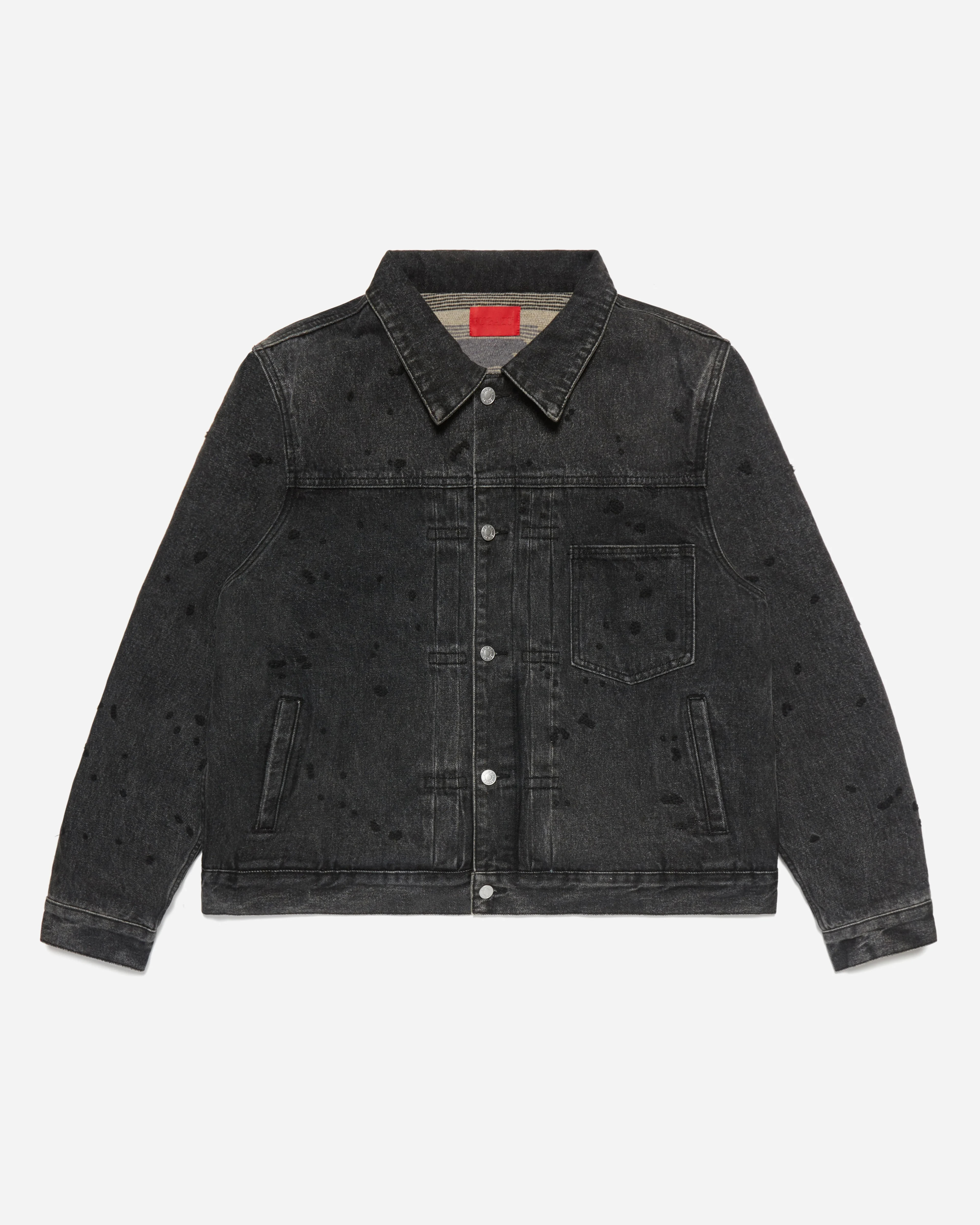 Chain Splatter Denim Jacket Blackout – FUGAZI®