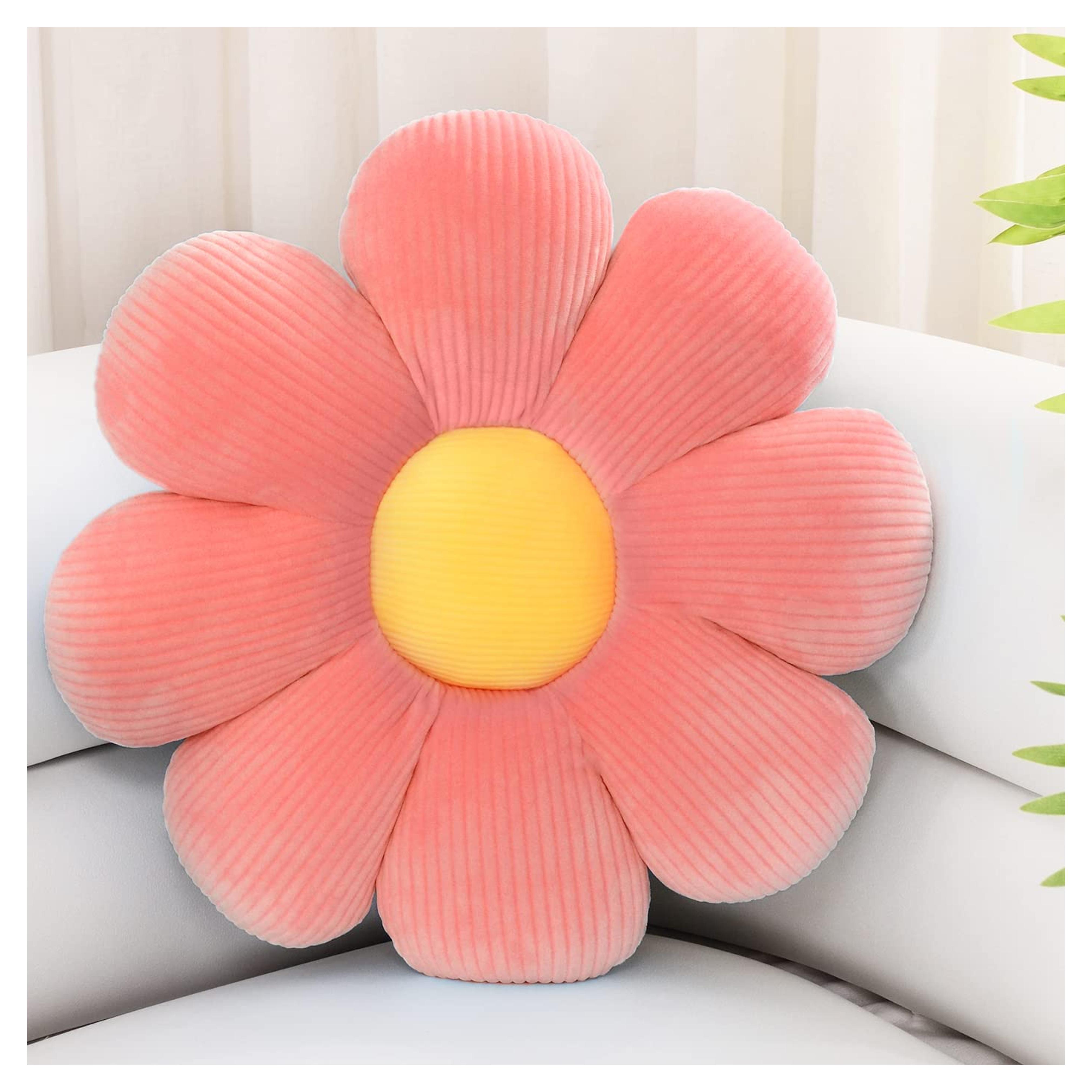 ZAKUN Flower- Shaped Throw Pillow, Daisy Pillow Flower Cushion, Aesthetic Daisy Flower Pillow Cute Flower Seating Cushion, Flower Room Décor Pillows for Sofa Couch Bed