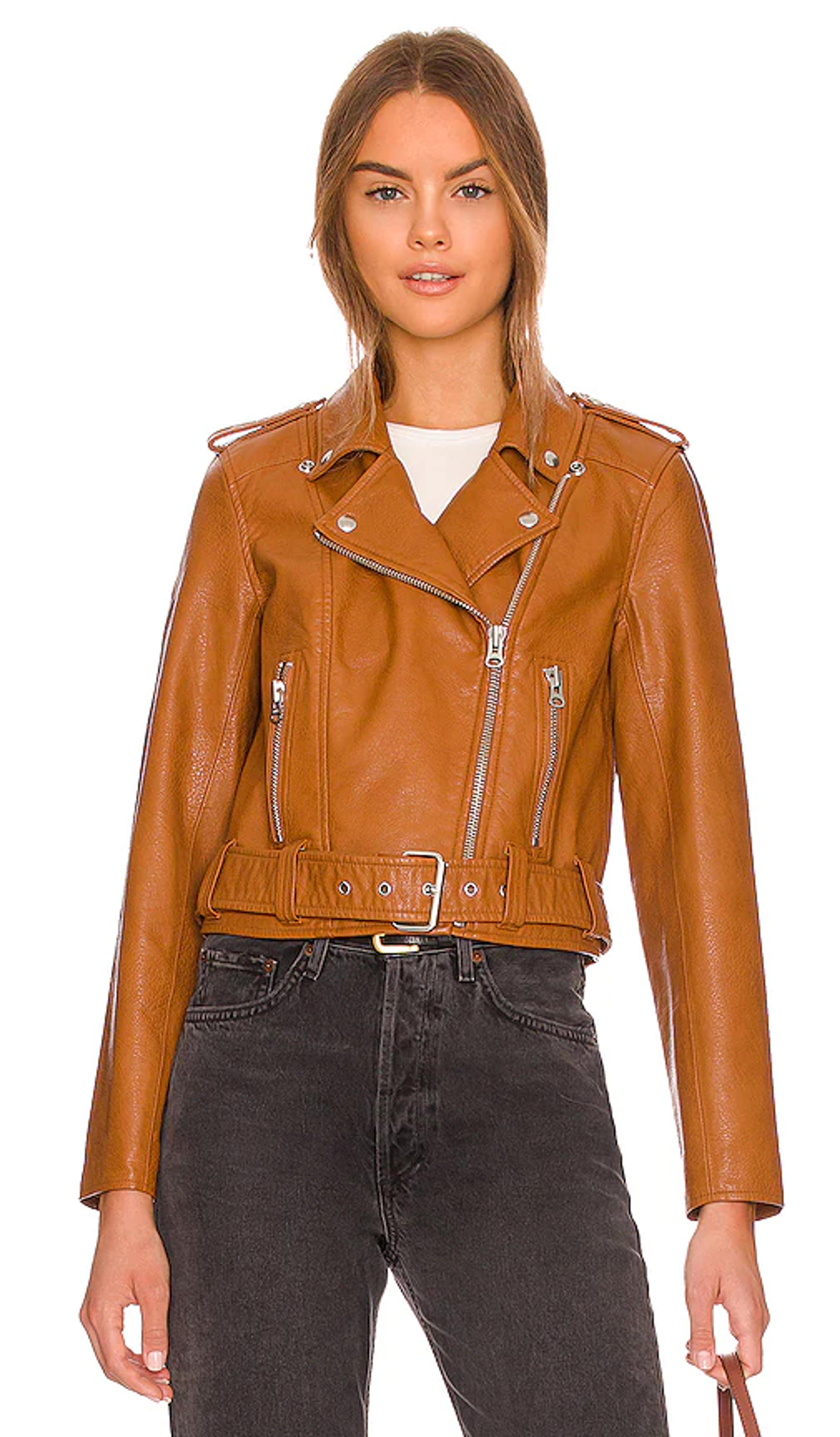 PISTOLA Tracy Moto Jacket in Cognac | REVOLVE