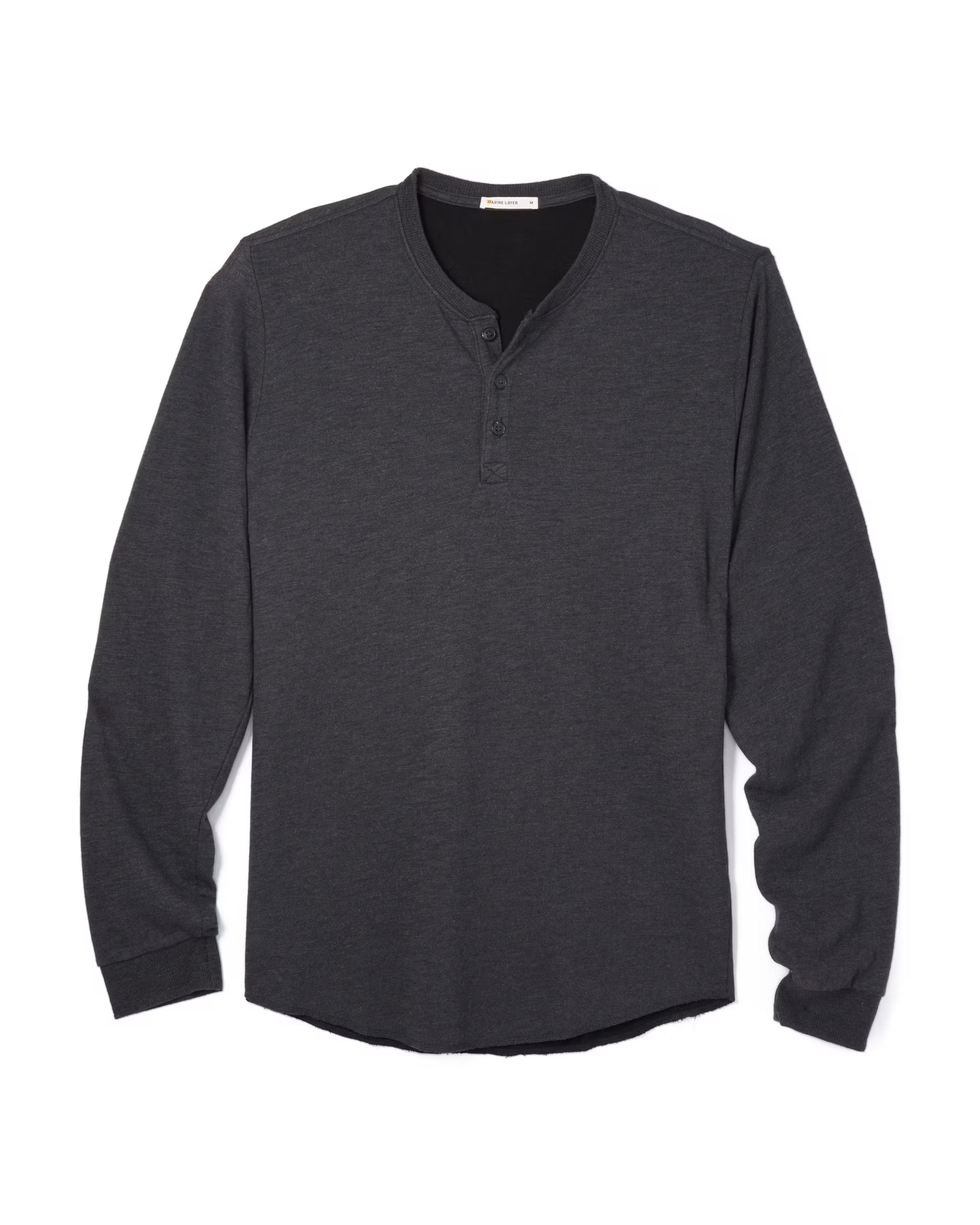 Marine Layer Double Knit Henley - Faded Black | Henleys | Huckberry