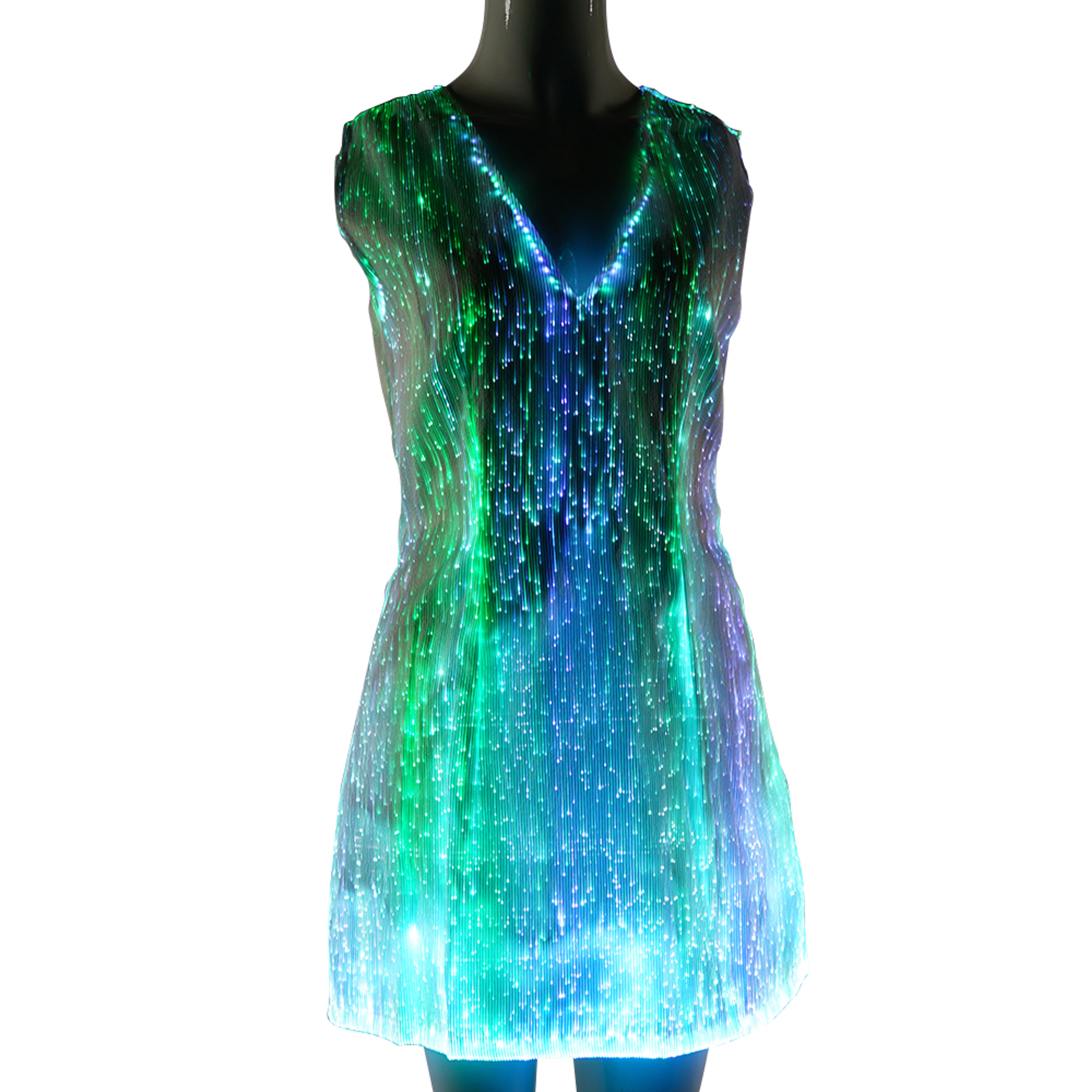 Luminous Glow in the dark RGB led light up women summer casual ladies girls' dresses