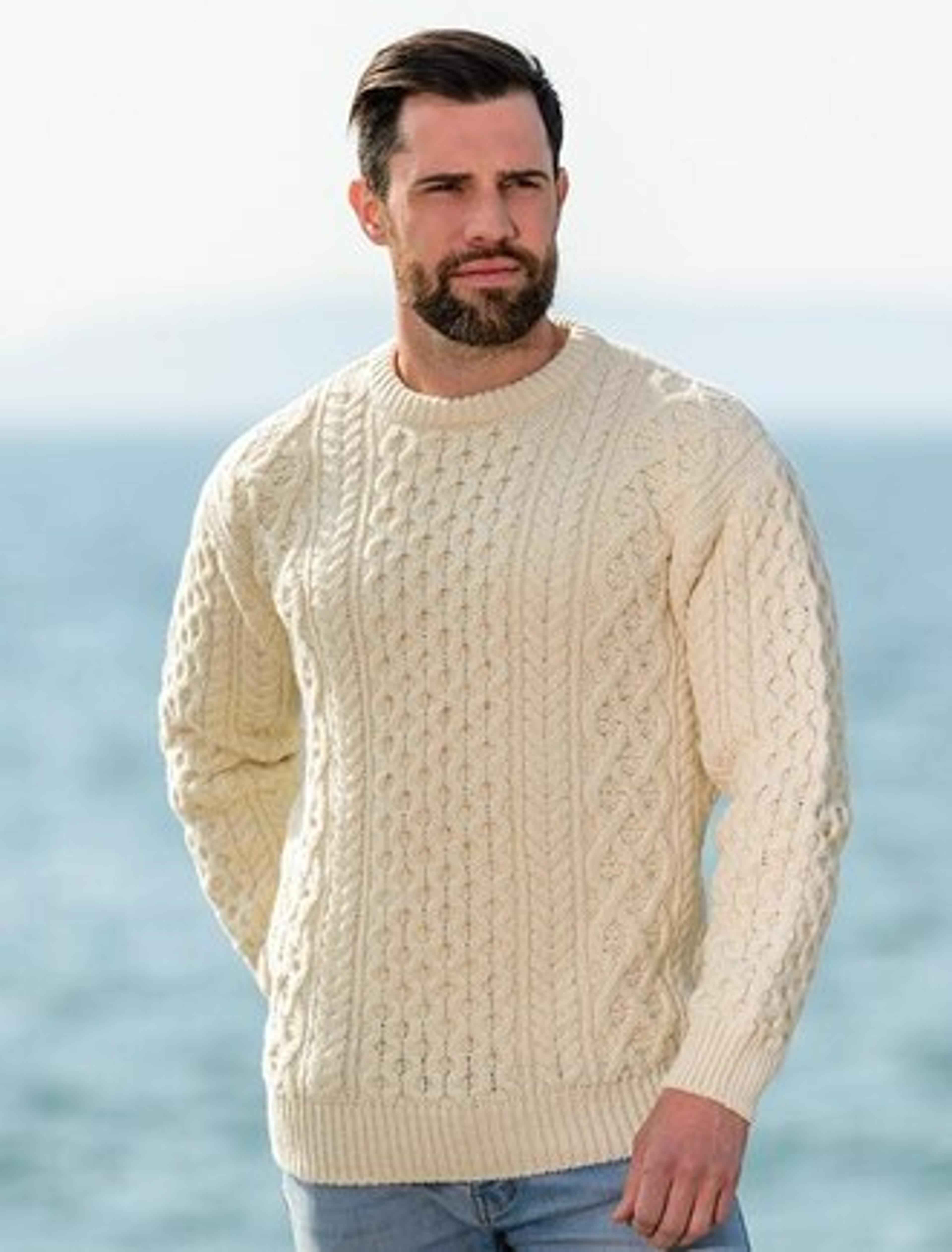 Heavyweight Merino Wool Aran Sweater‎‎‎‎‎‎‎