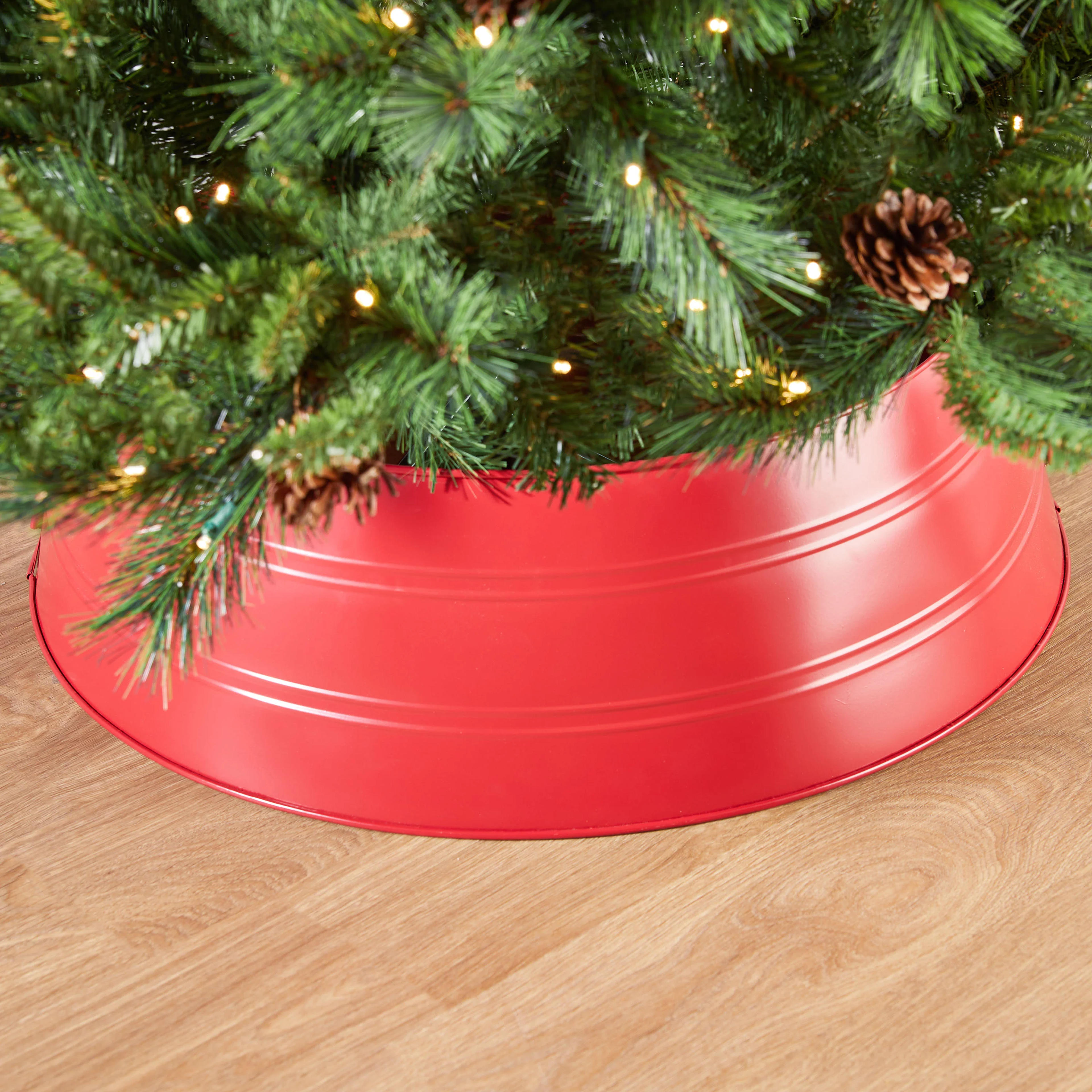 Holiday Time Red Metal Christmas Tree Stand Collar, 27" - Walmart.com