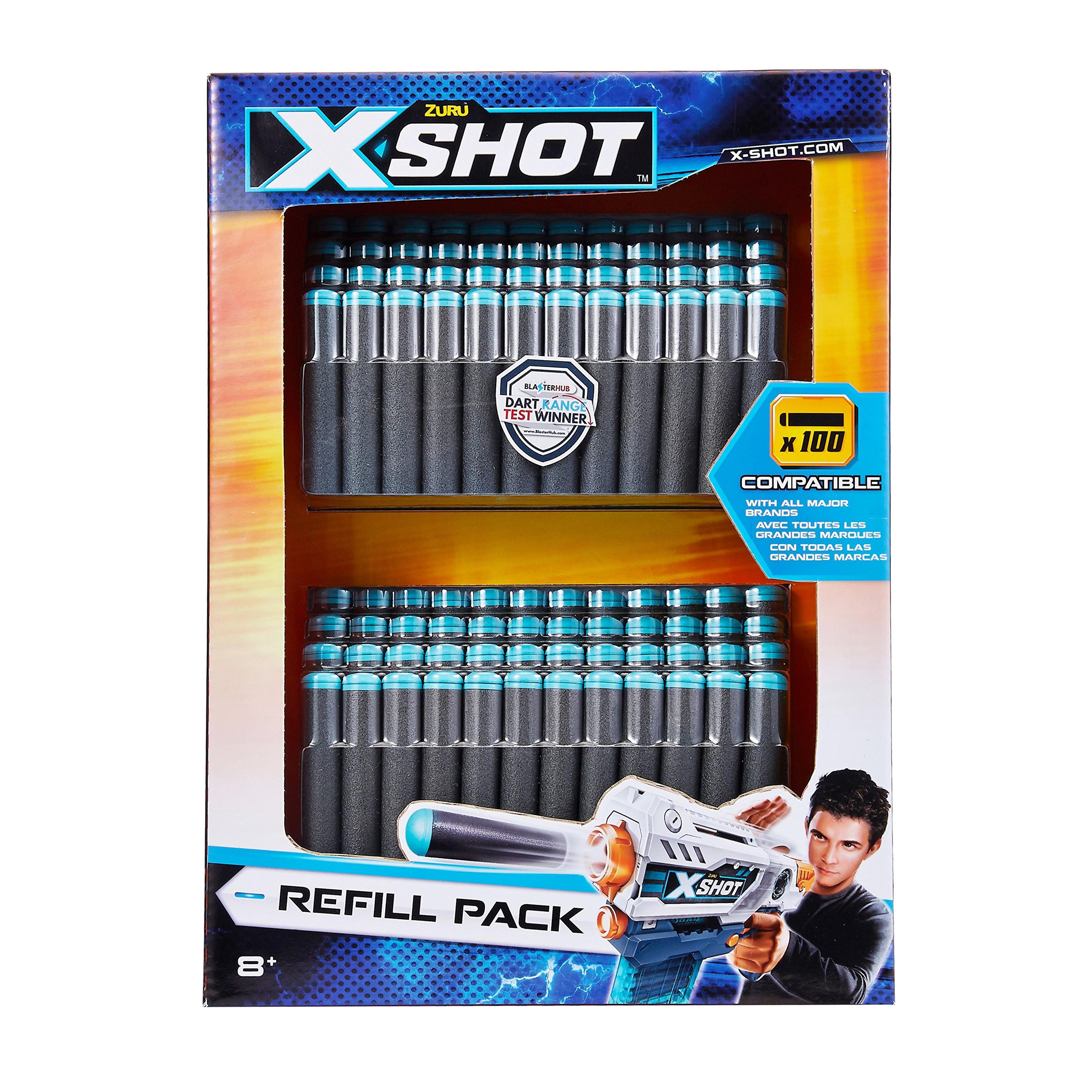 XShot Excel Universally Compatible Foam Darts Refill Pack (100 Darts) by ZURU, Multicolor