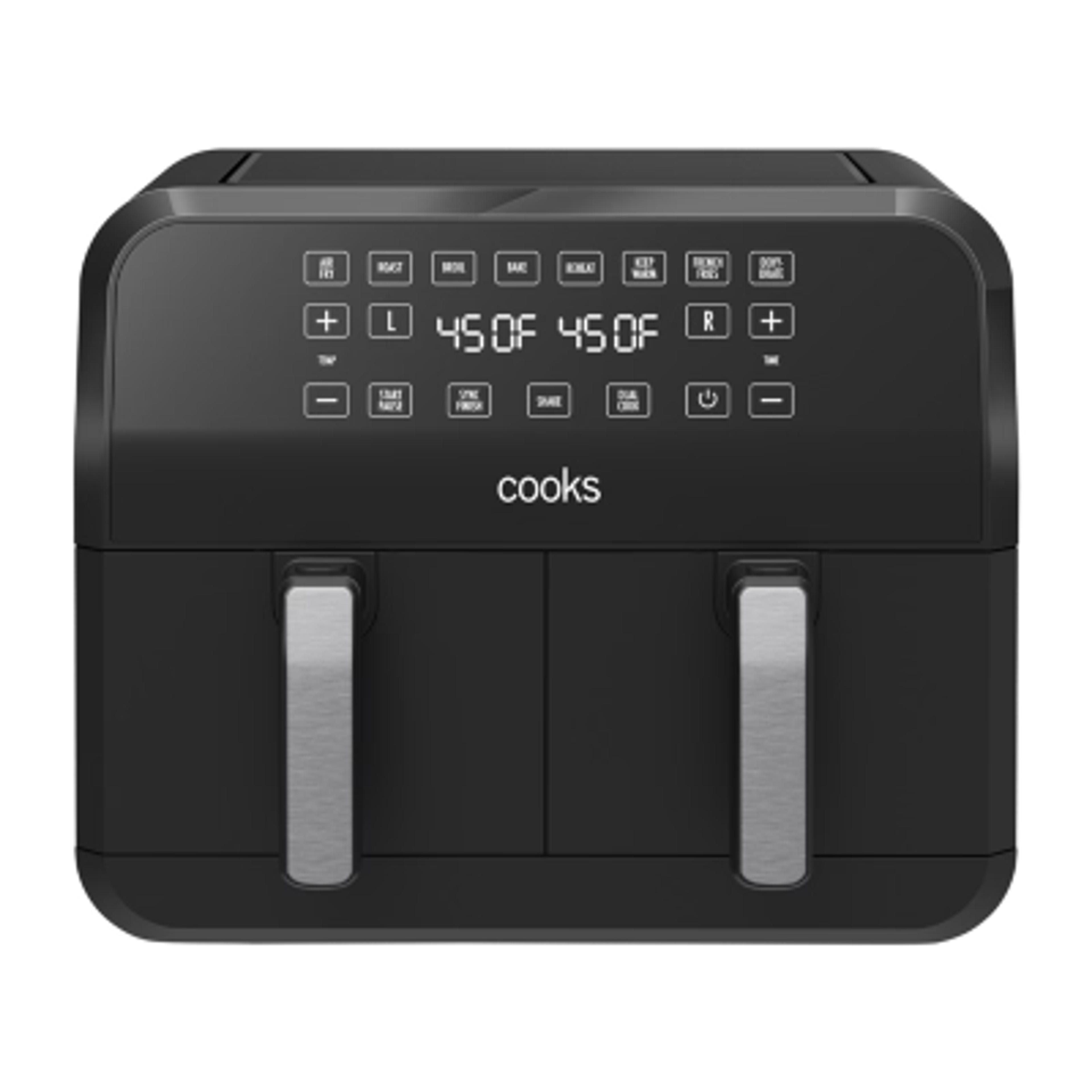 Cooks Dual-Basket Air Fryer 8 Quart Touchscreen 22324 22324C, Color: Black - JCPenney