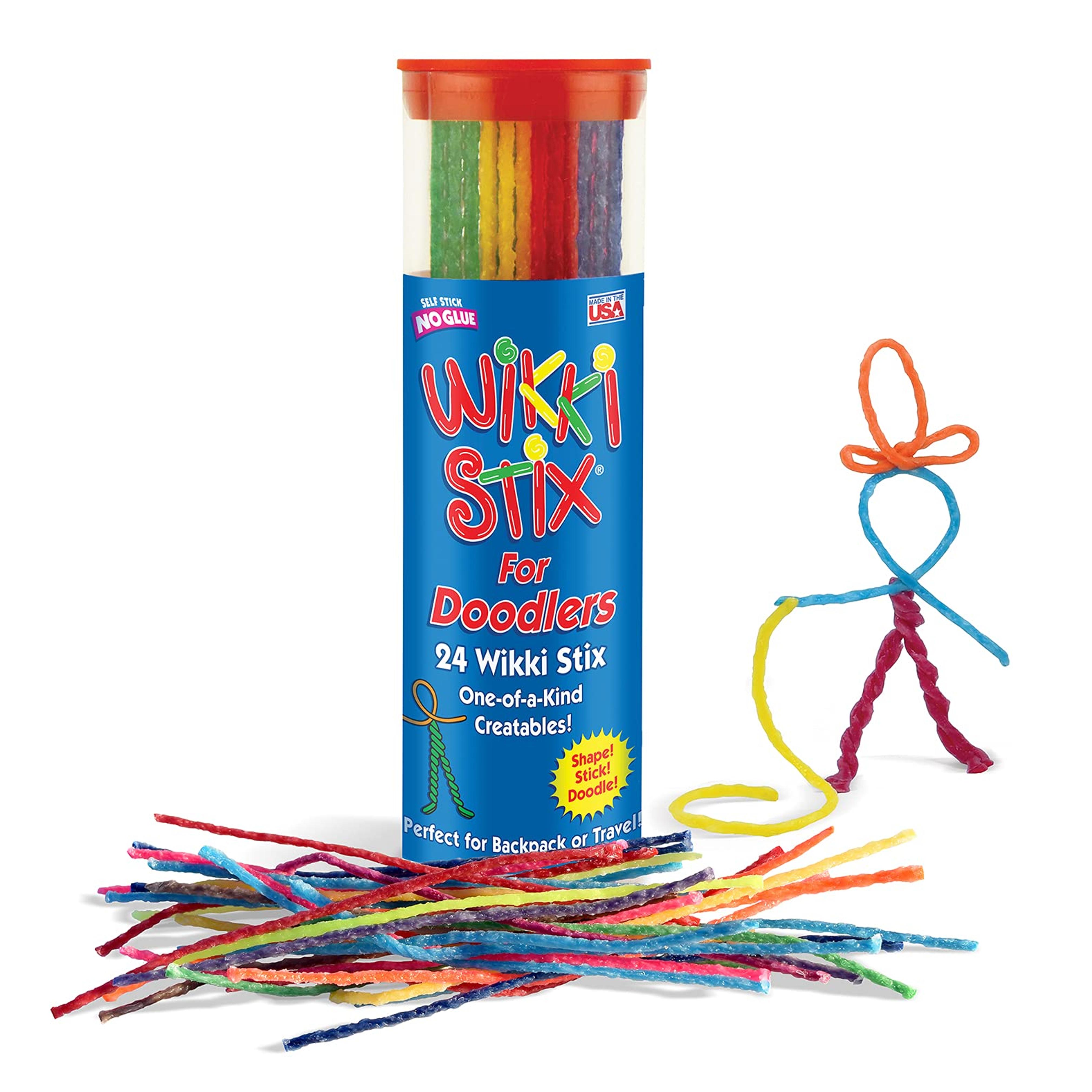 WikkiStix Sensory Fidget Toy, Arts and Crafts for Kids, Non-Toxic, Waxed Yarn, 6 inch, Reusable Molding and Sculpting Sticks, American, Assorted Colors, 24 Count (Pack of 1), Multi