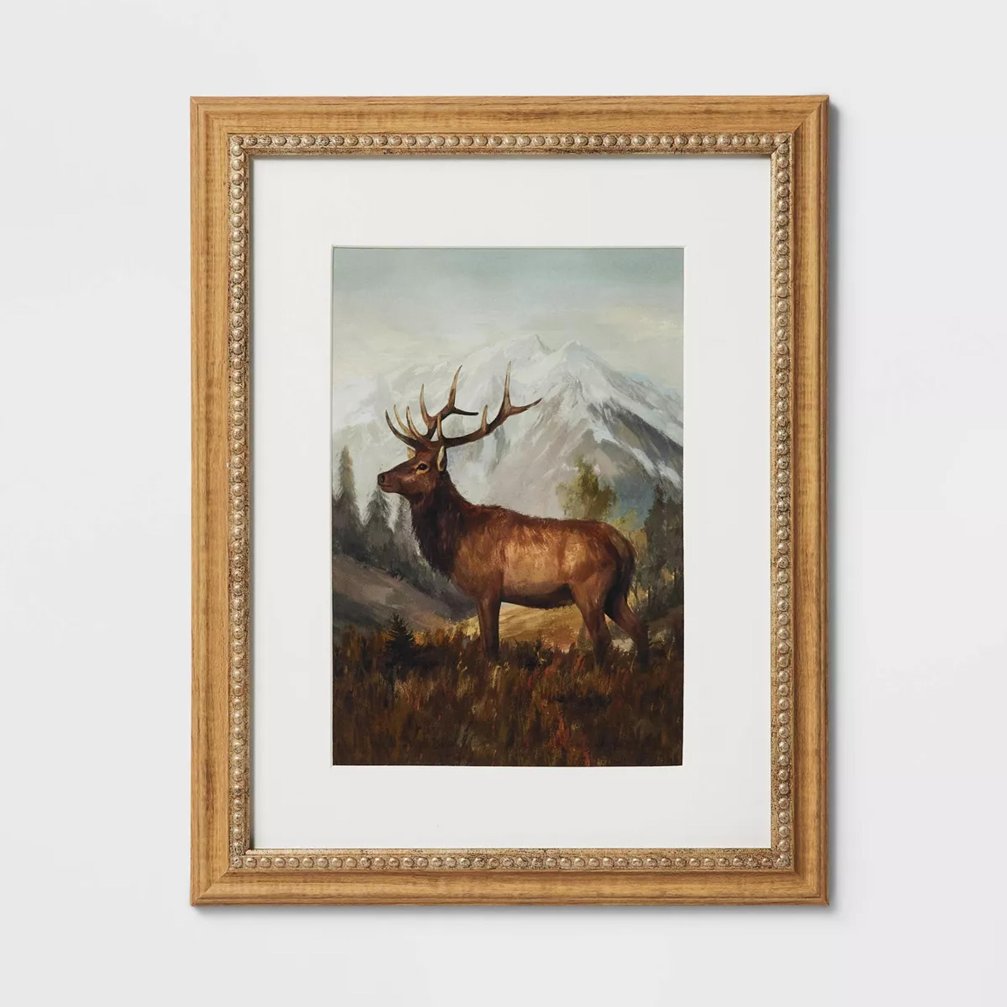 11" X 14" Vintage Stag Framed Wall Art - Threshold™ Designed With Studio Mcgee : Target