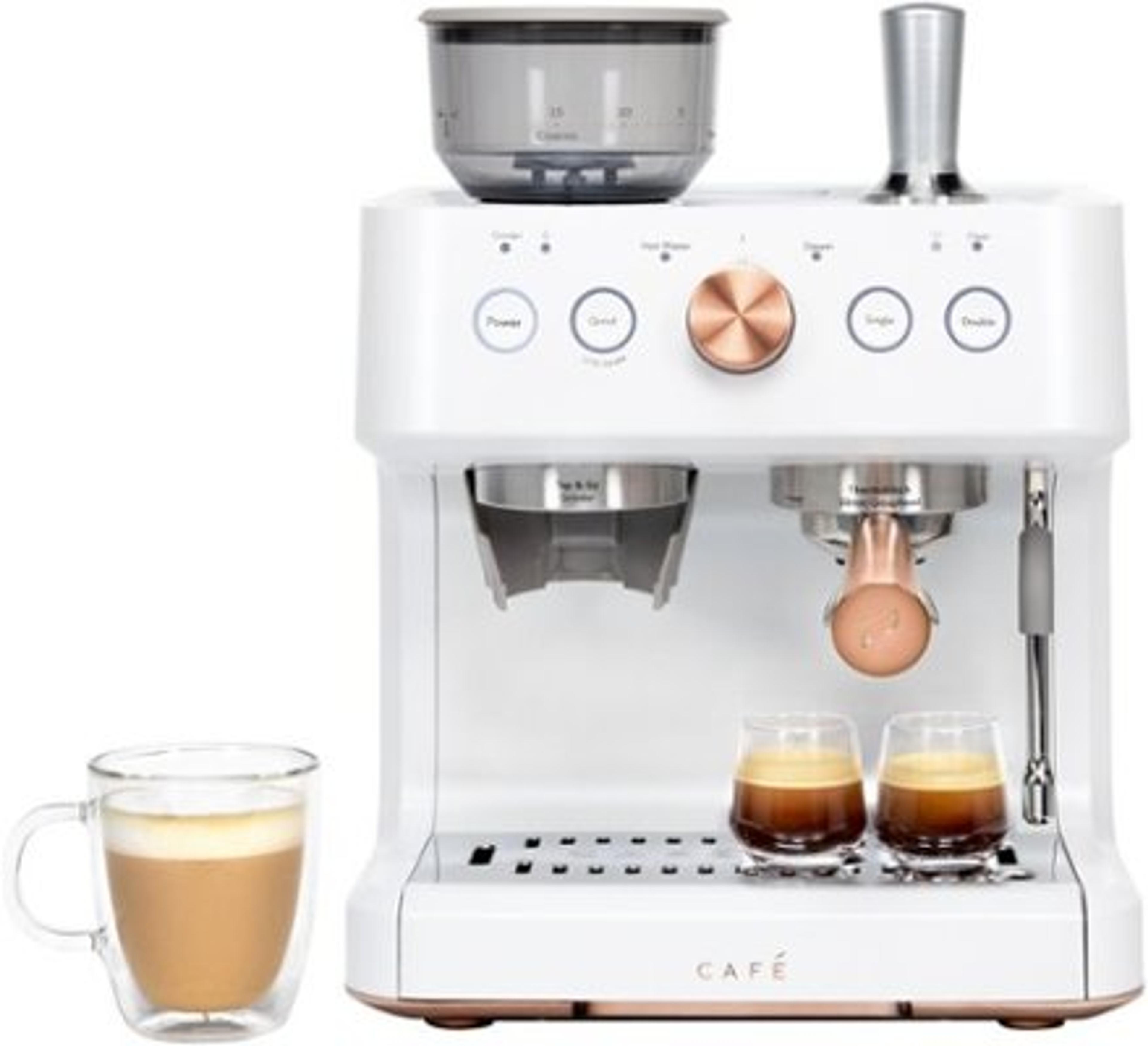 Café Bellissimo Semi-Automatic Espresso Machine with 15 bars of pressure, Milk Frother, and Built-In Wi-Fi Matte White C7CESAS4RW3 - Best Buy