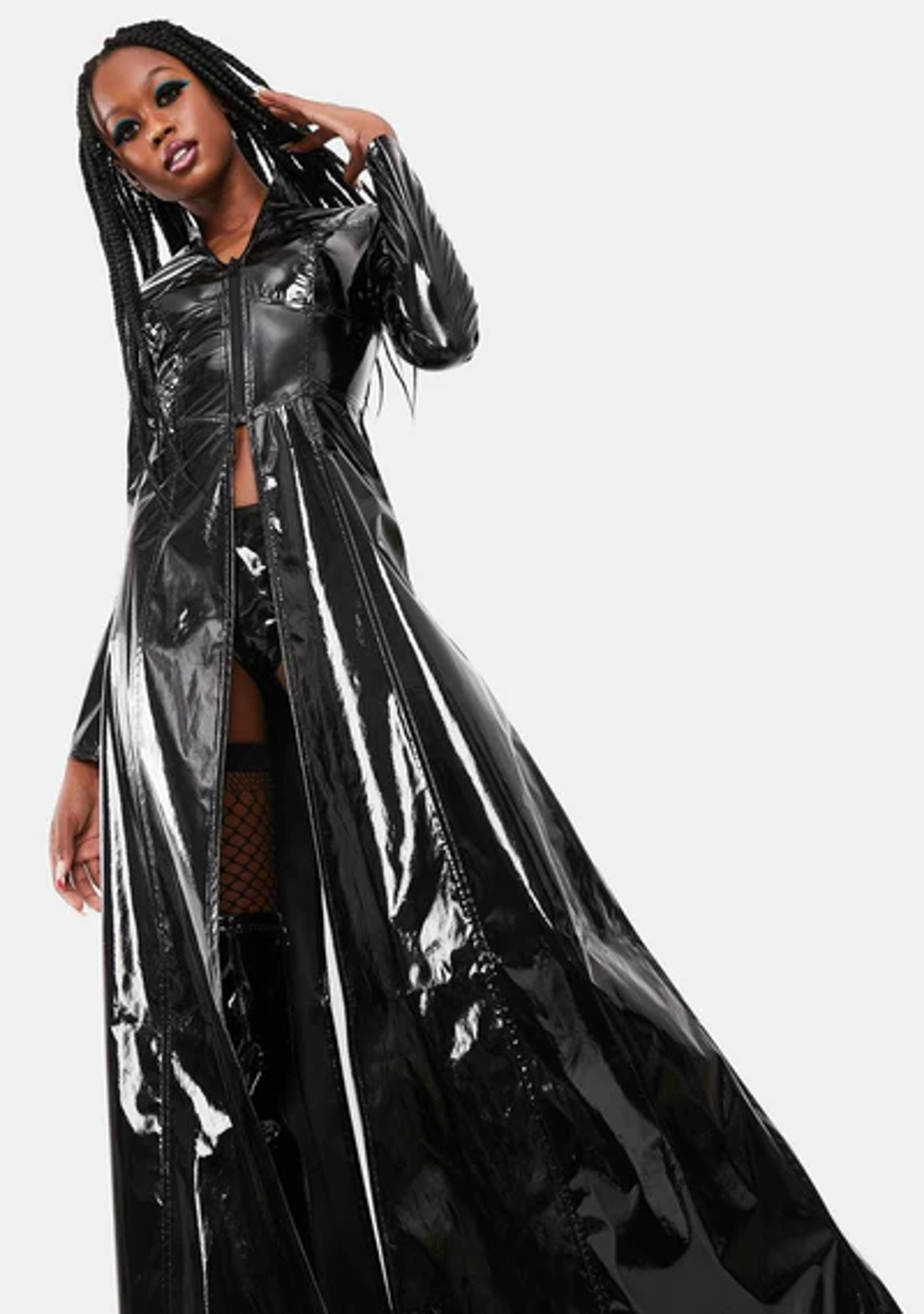 Dolls Kill Halloween Vinyl Coat Trinity Costume - Black