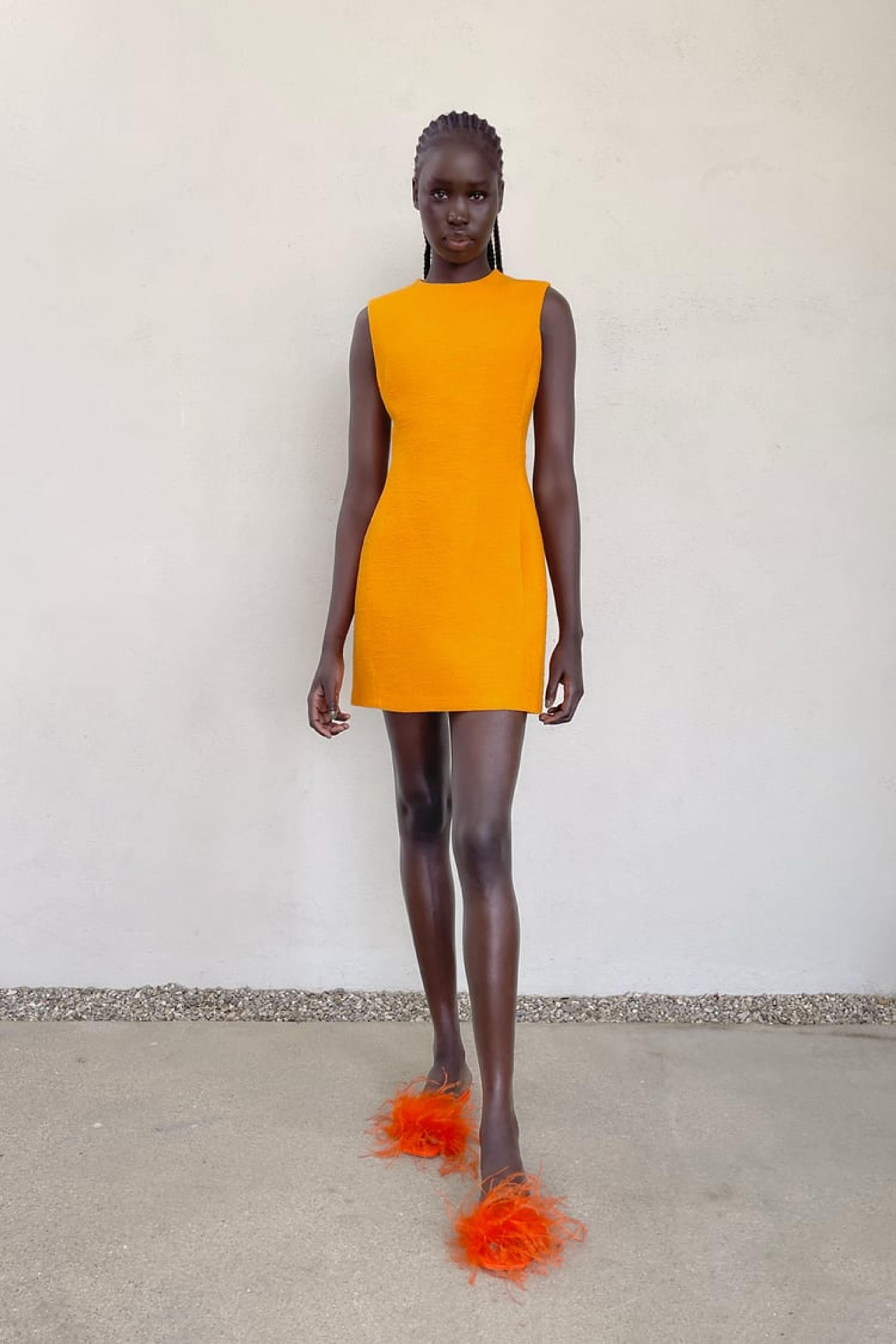 TEXTURED SHORT DRESS - Orange | ZARA United States