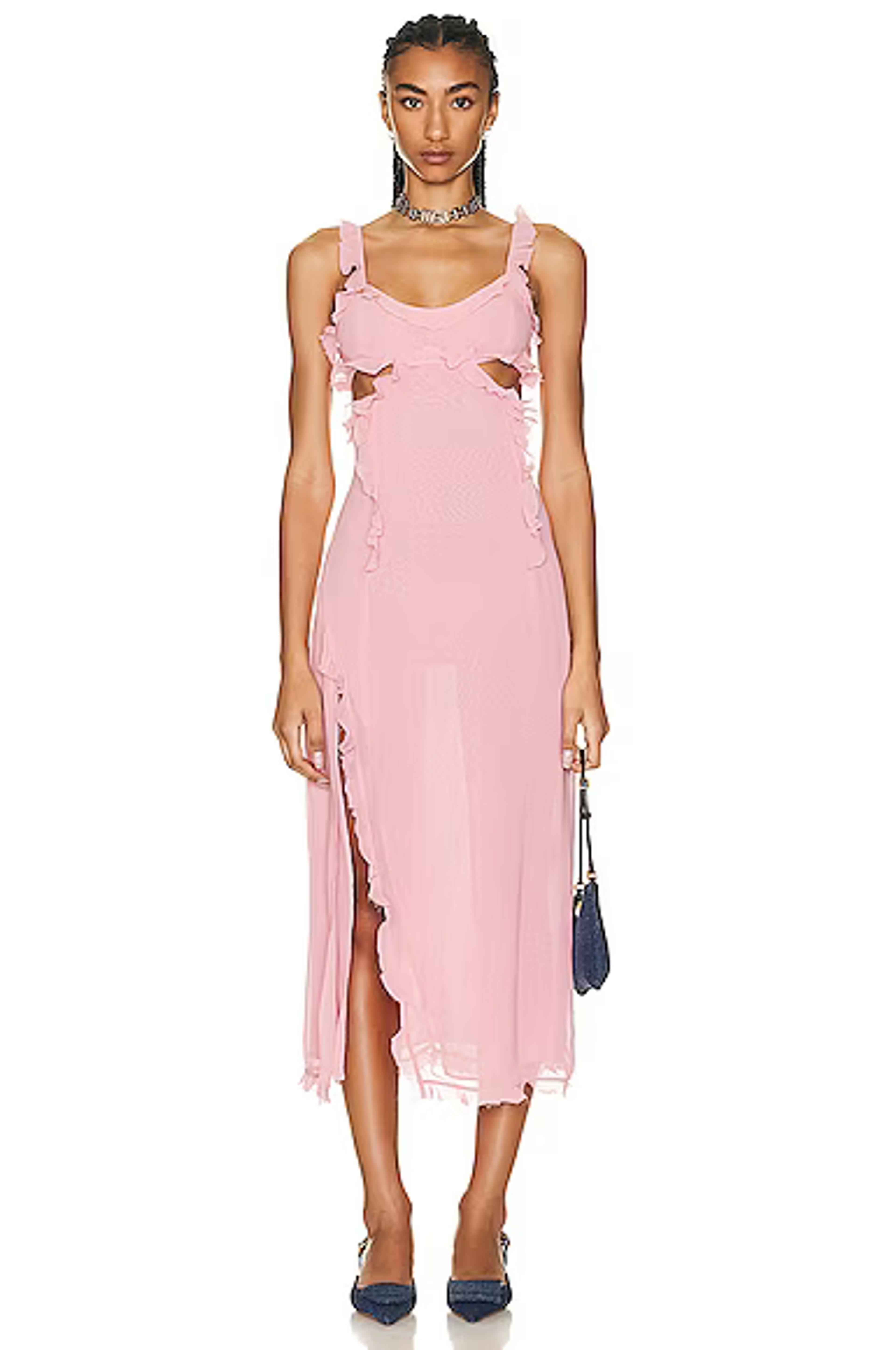 Acne Studios Cut Out Maxi Dress in Rose Pink | FWRD