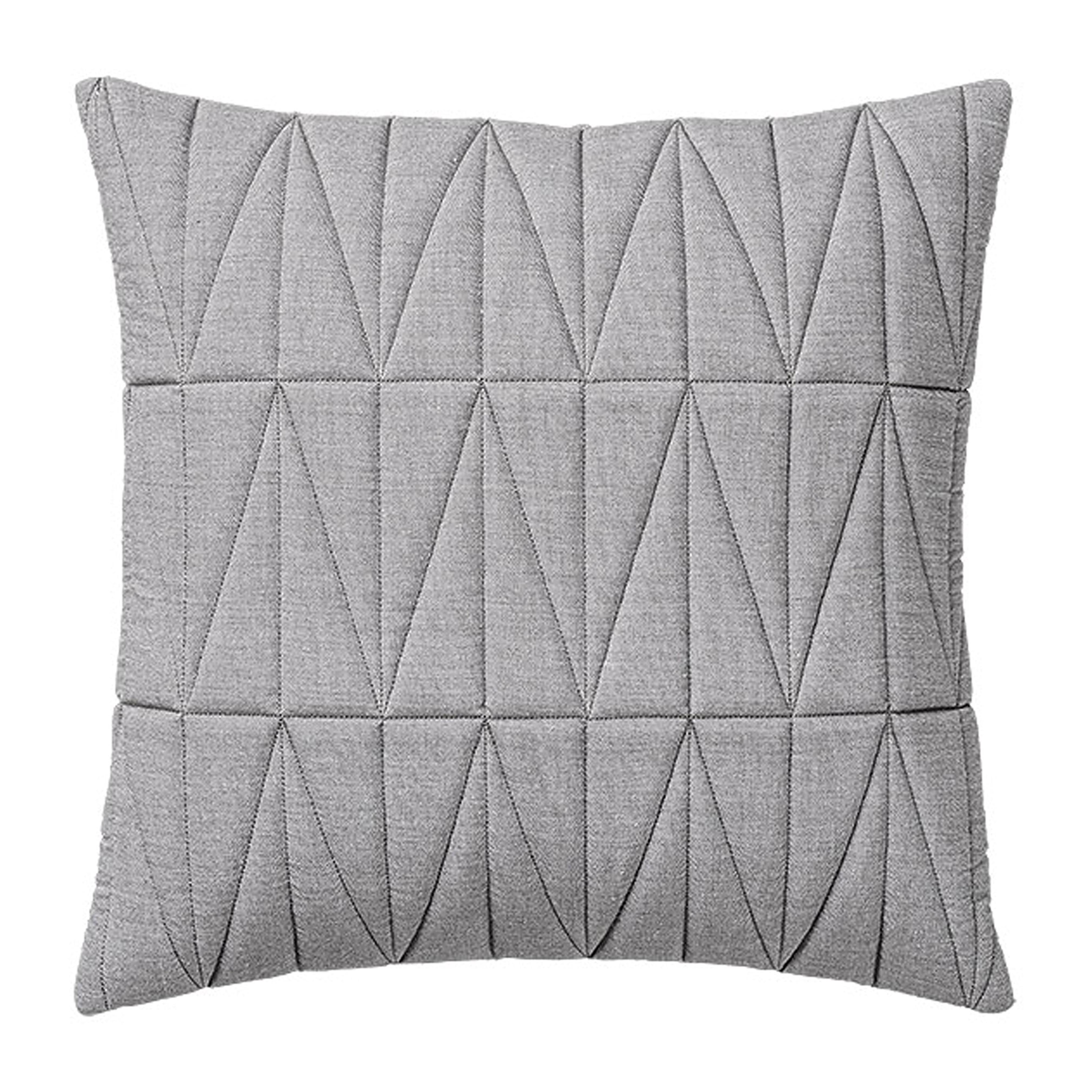 Bloomingville Square Quilted Chambray Pillow, Grey