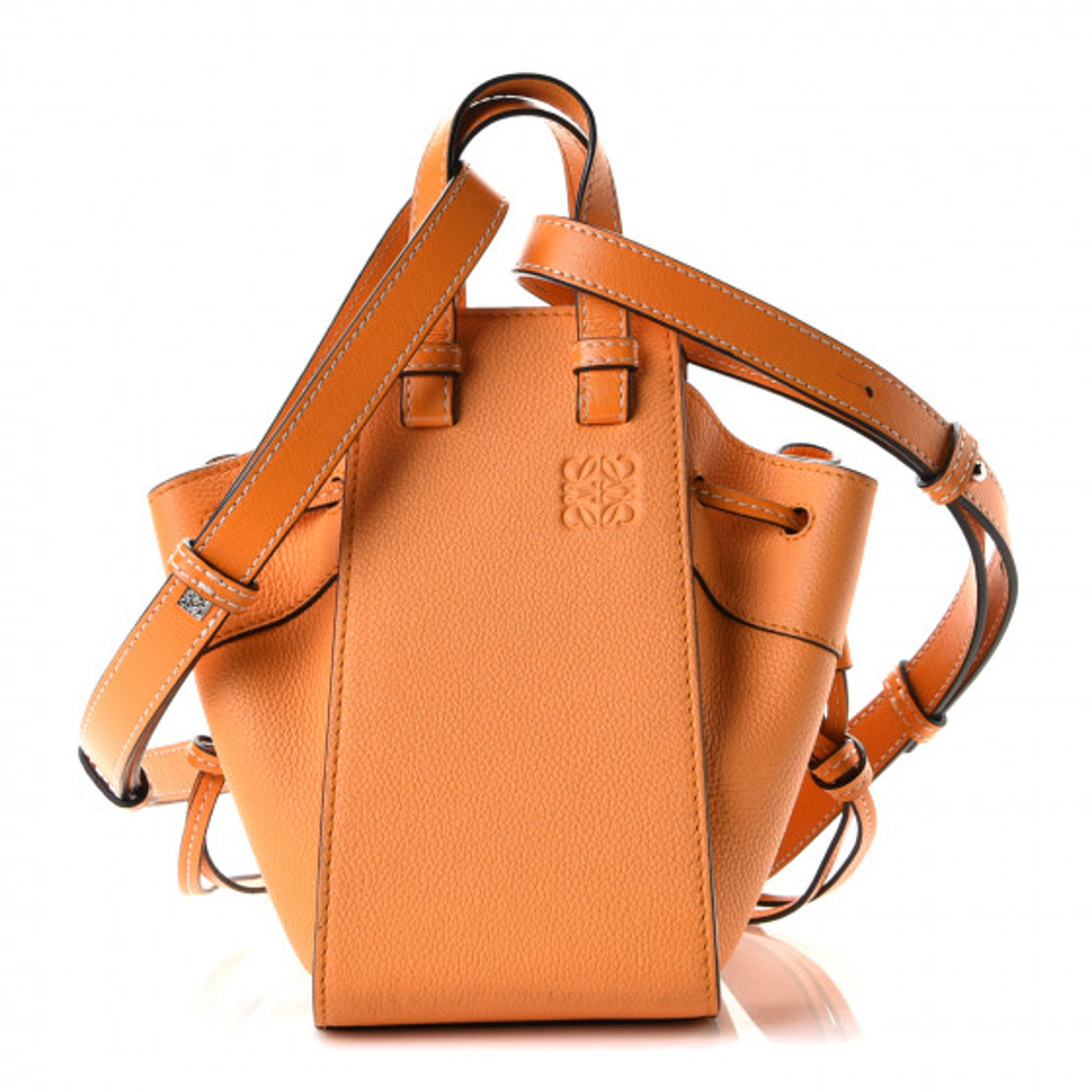 LOEWE Calfskin Mini Hammock Shoulder Bag Amber 840025 | FASHIONPHILE
