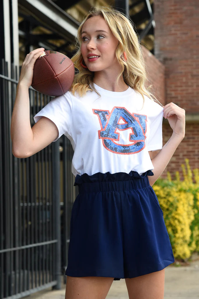 Women's WEAR by Erin Andrews Navy Auburn Tigers Bleach Wash