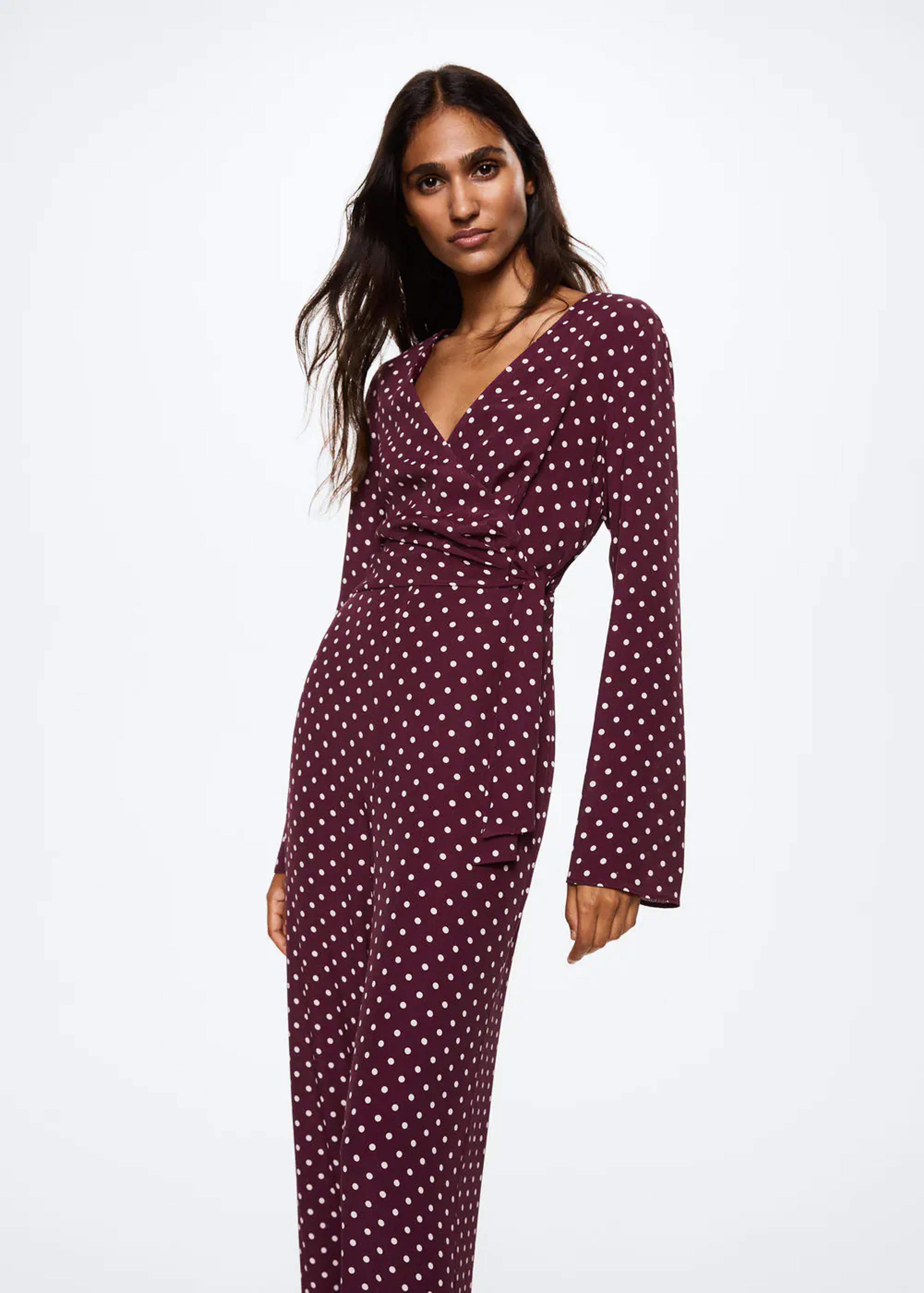 Knot printed jumpsuit - Women | Mango USA