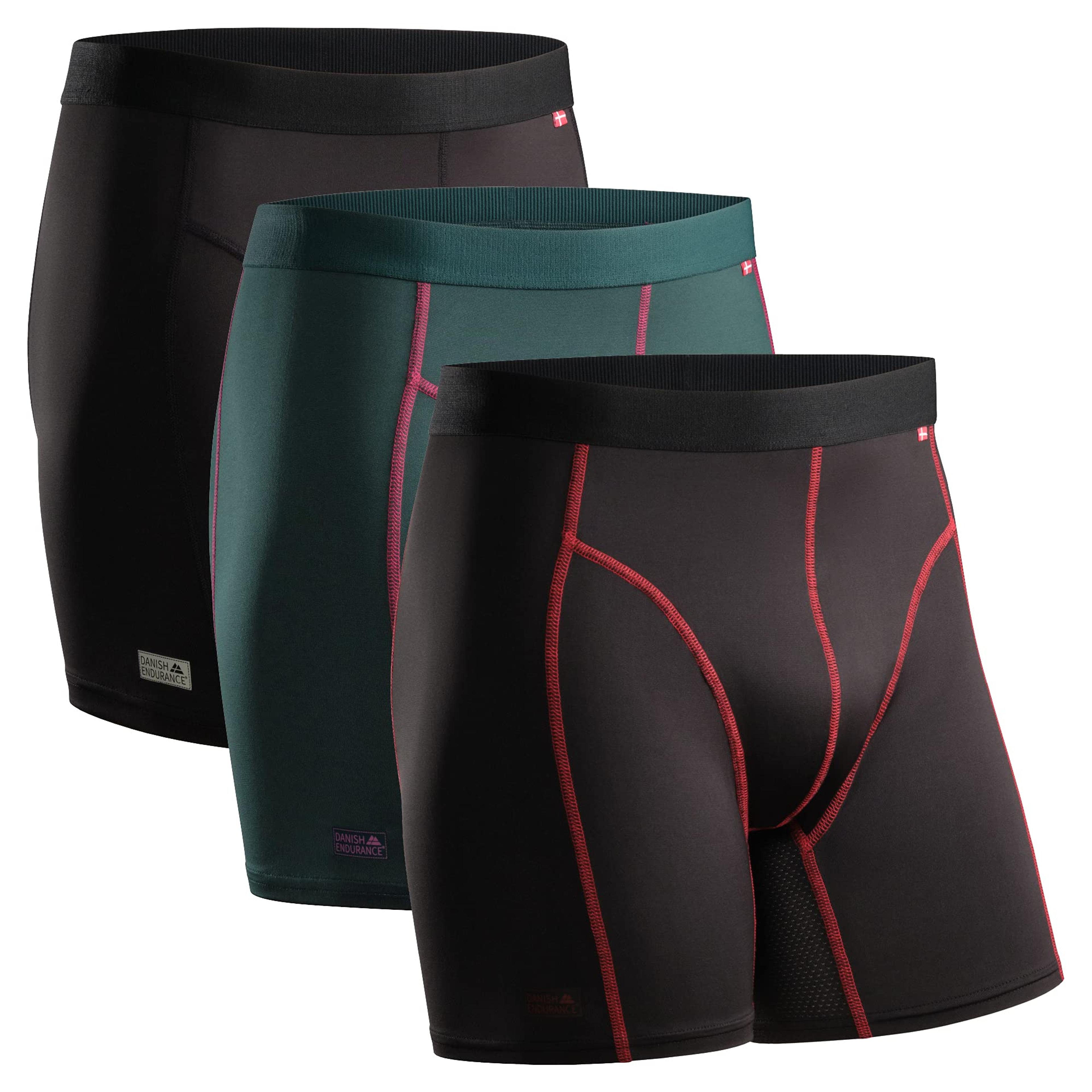 Men's Sports Trunks Dry Fit Performance Boxer Brief 3 pack, Breathable, Soft (Multicolor: 1 x Black, 1 x Green/Purple, 1 x Black/red, Medium) : Amazon.co.uk: Clothing